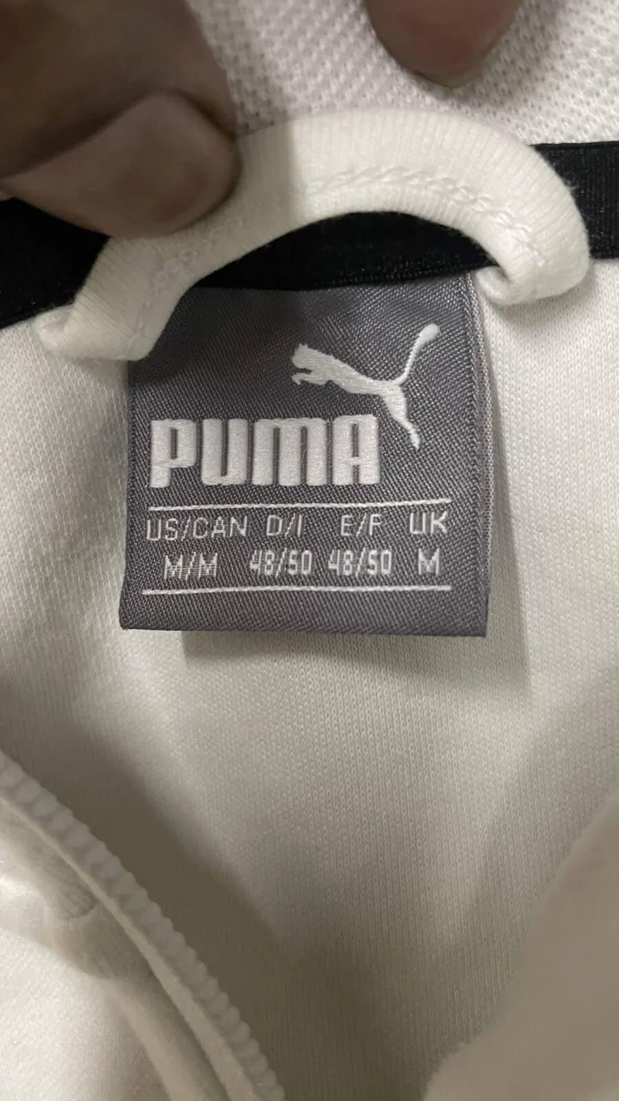 Puma White Fleece Jacket back view
