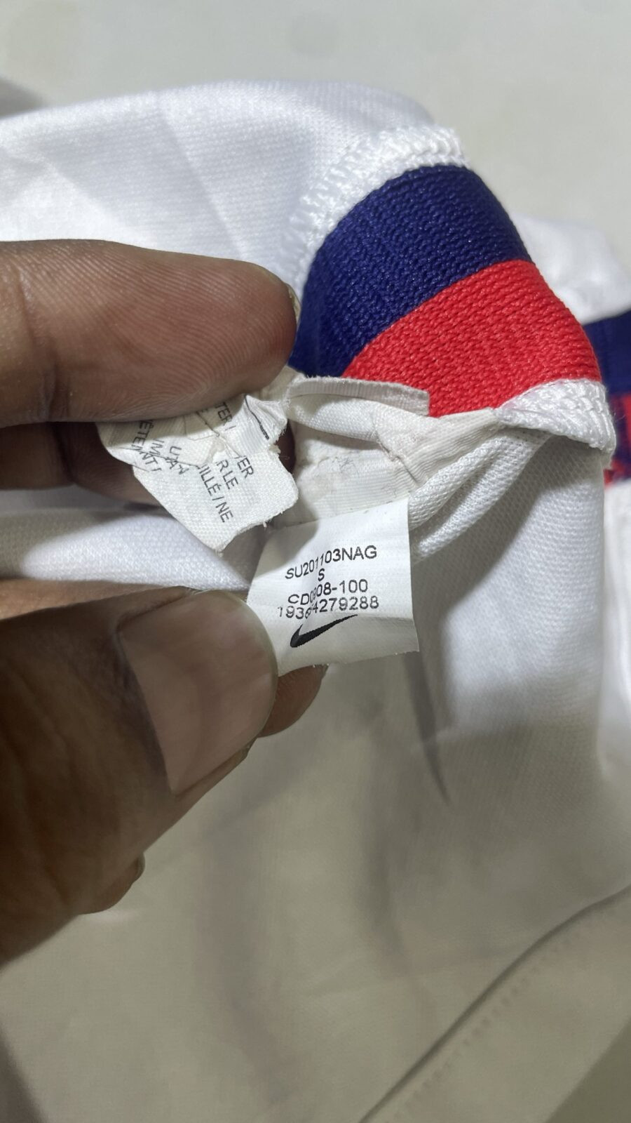 Nike White Jersey detail view