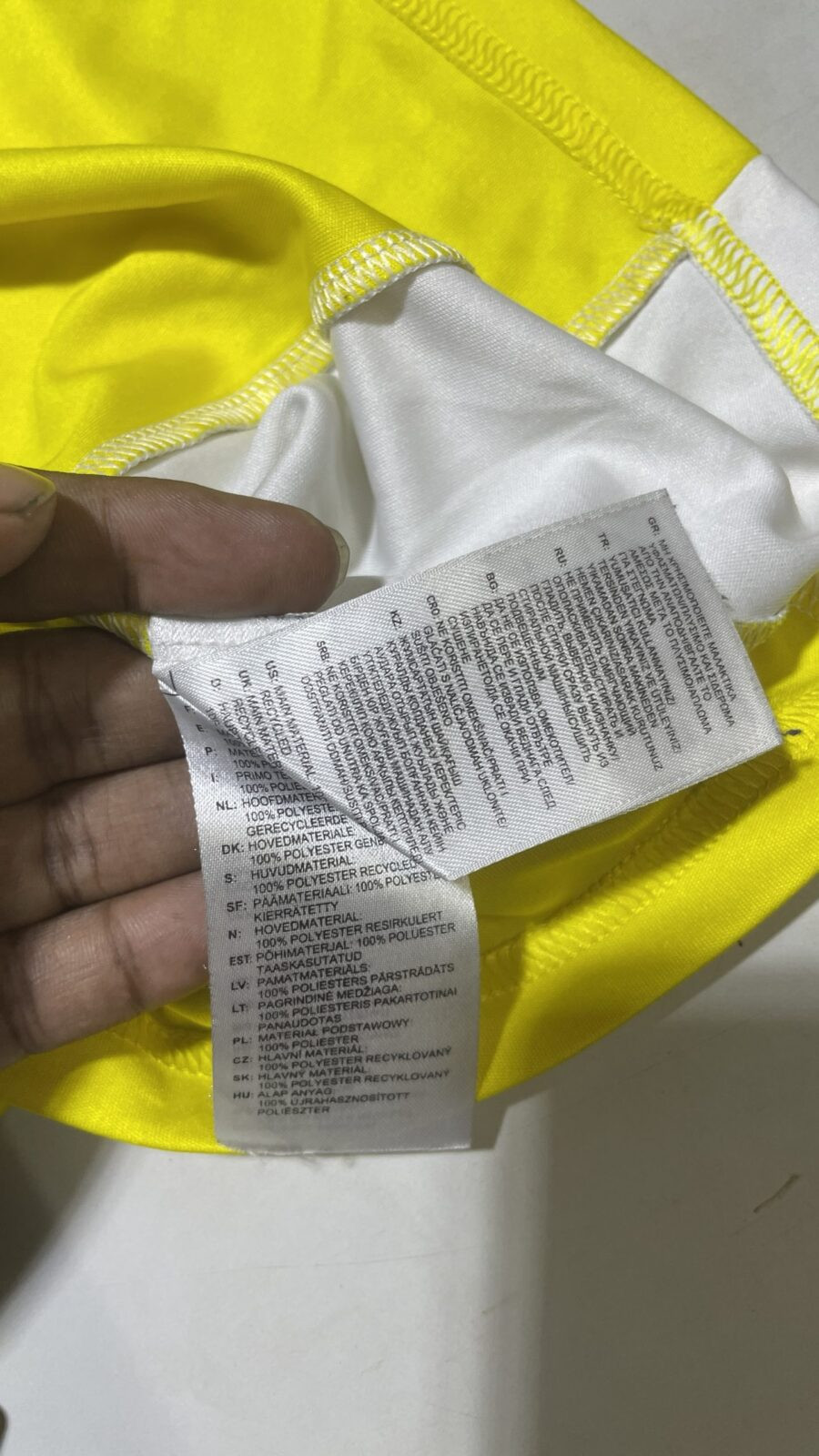 Adidas Yellow Jersey back view