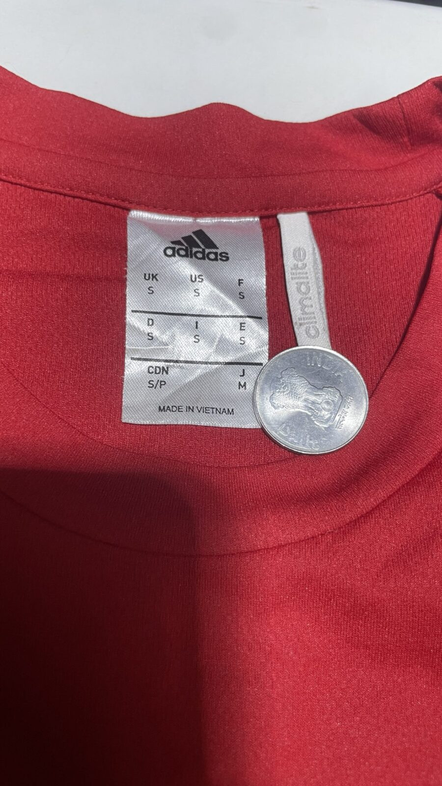Adidas Red Jersey detail view