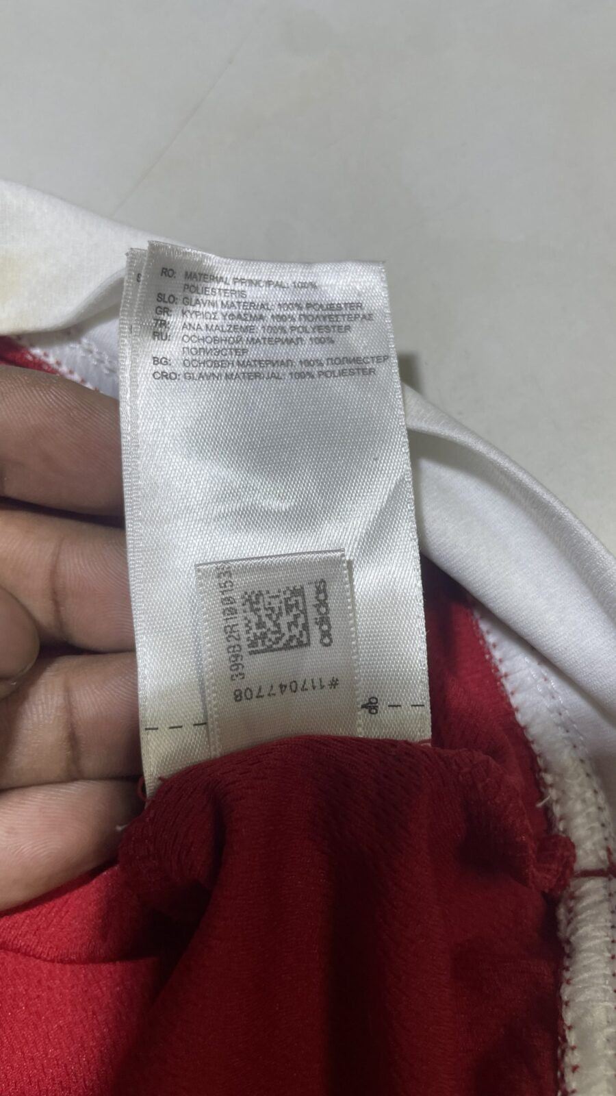 Adidas Red Jersey back view