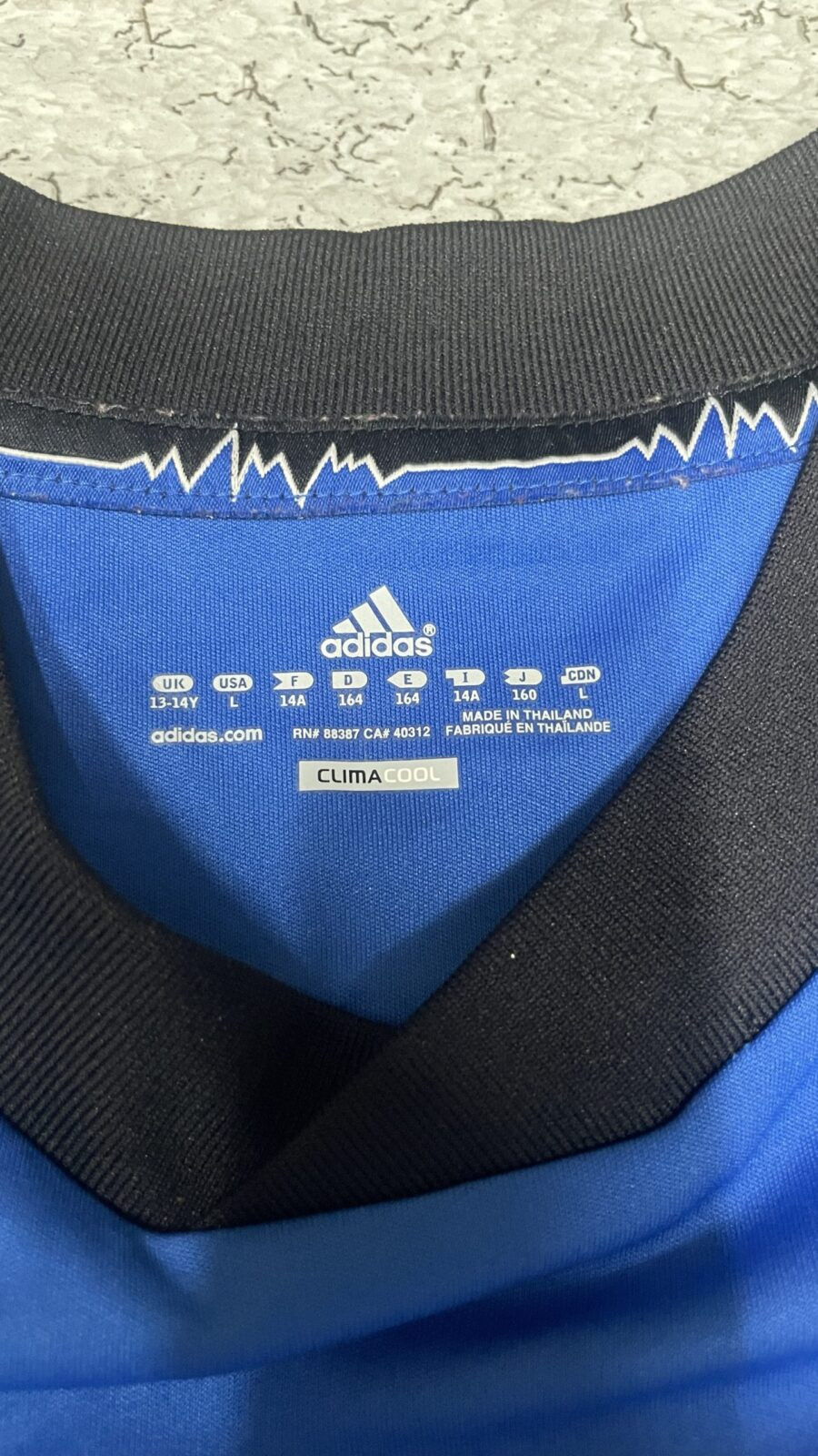 Adidas Blue Jersey back view