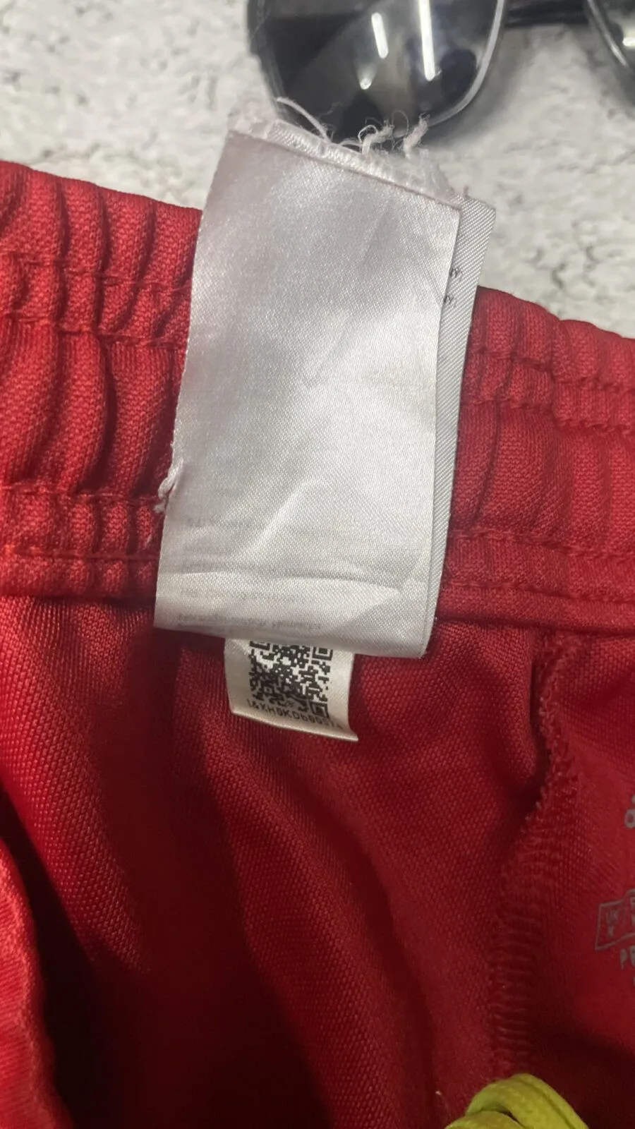Adidas Red Track Pants detail view