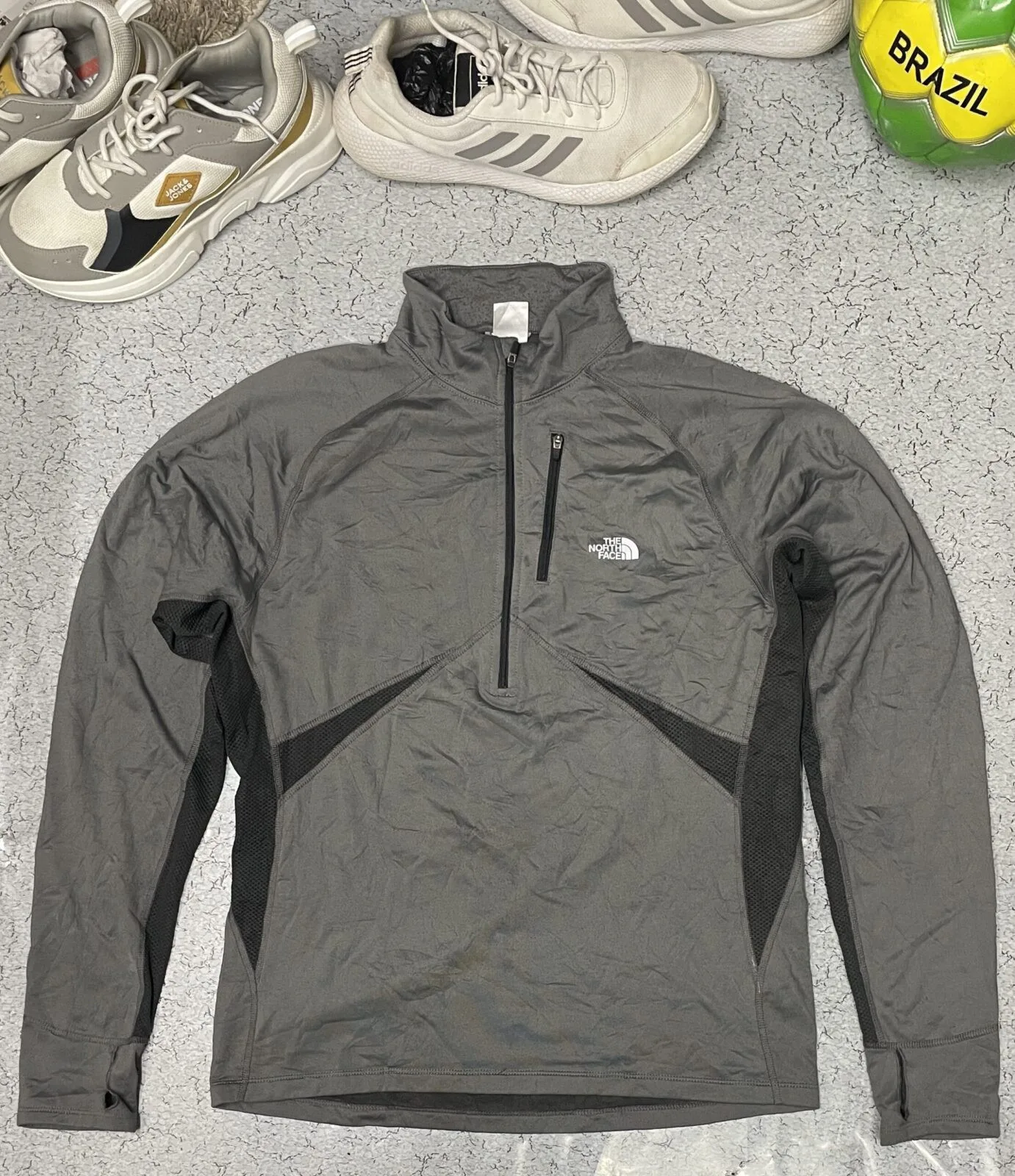 The North Face Grey Track Jacket front view