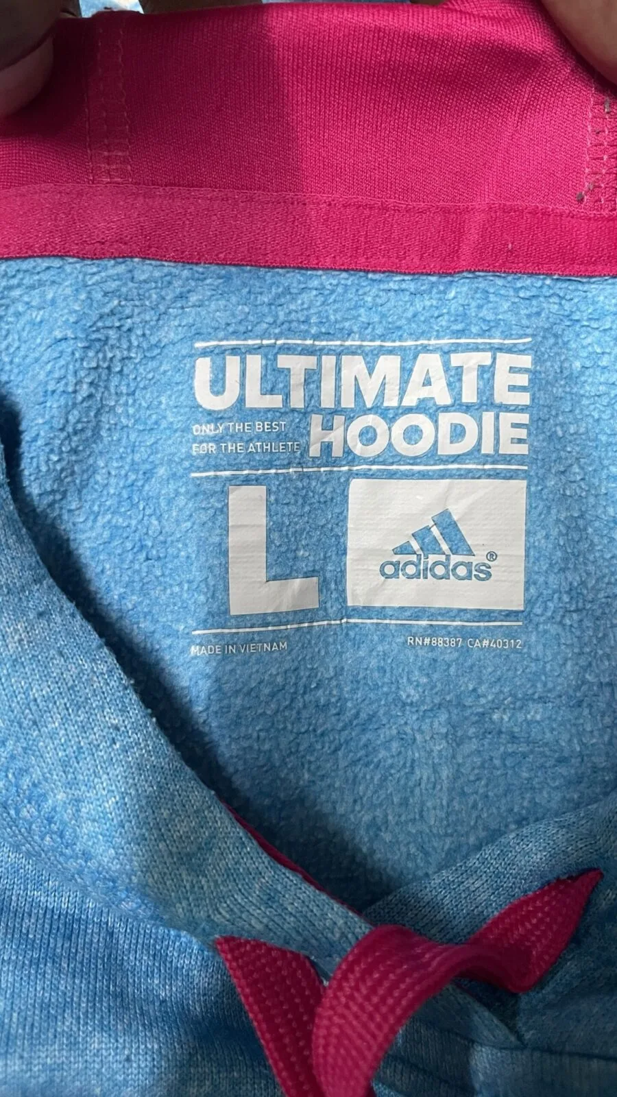 Adidas Blue Hoodie alternate view
