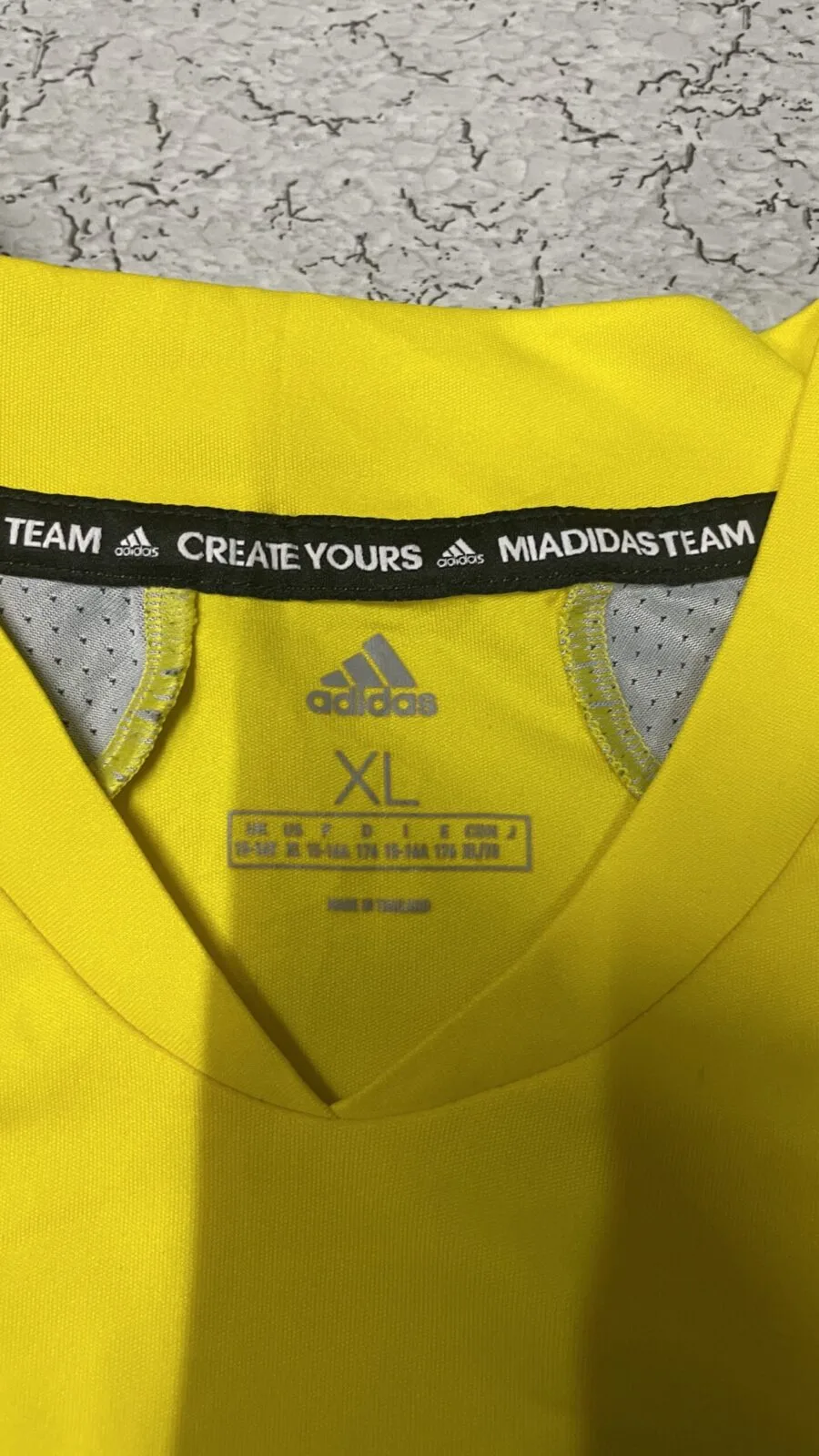 Adidas Yellow Jersey back view