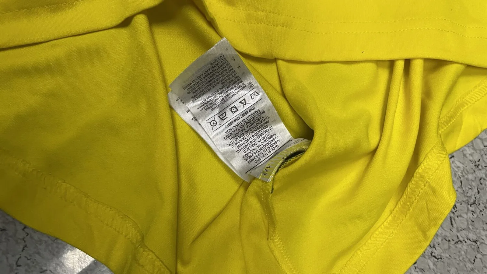 Adidas Yellow Jersey detail view