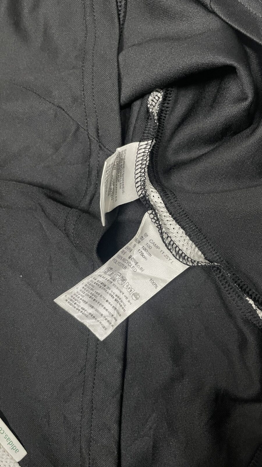 Adidas Black Jersey detail view