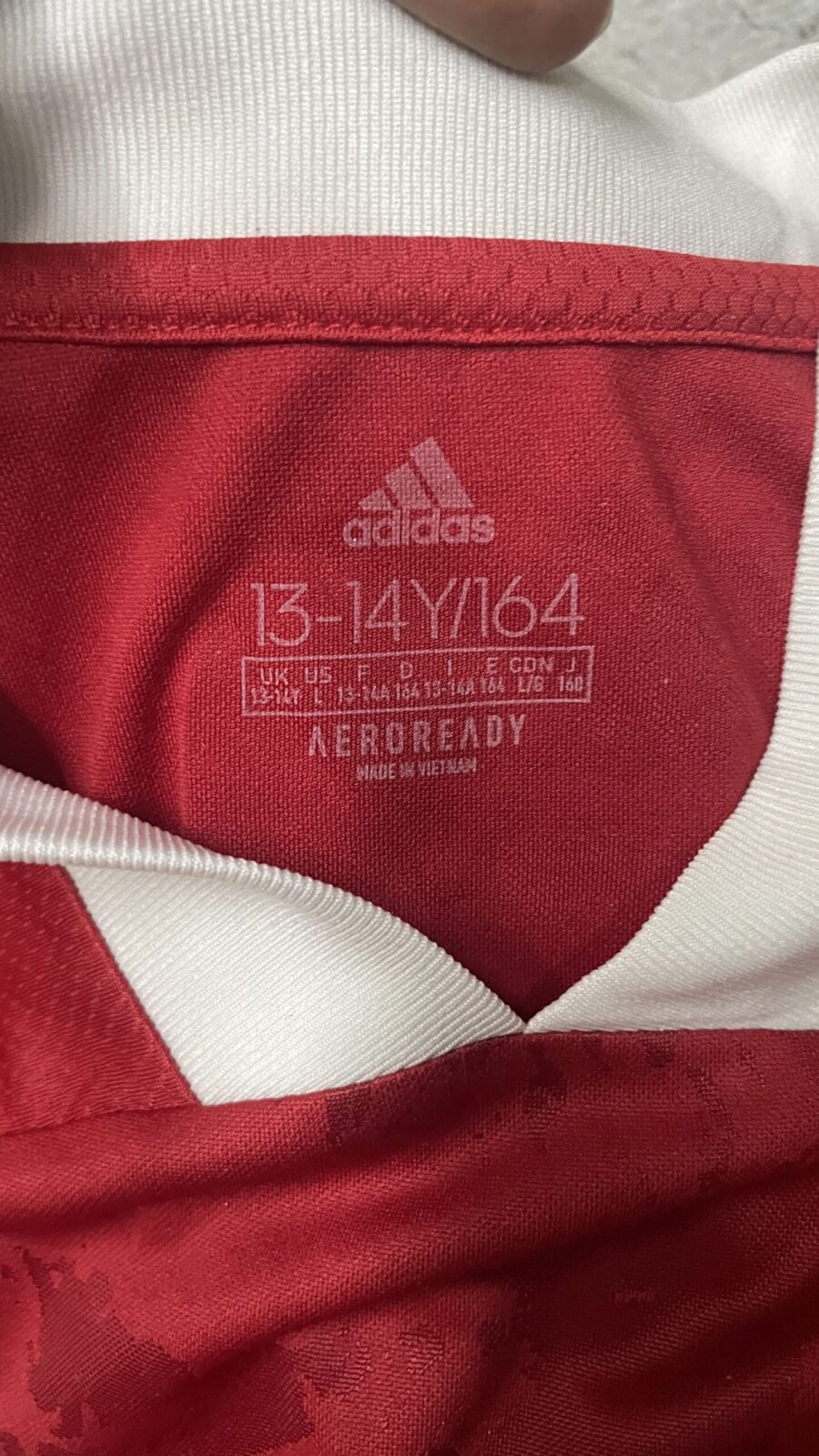 Adidas Red Jersey back view