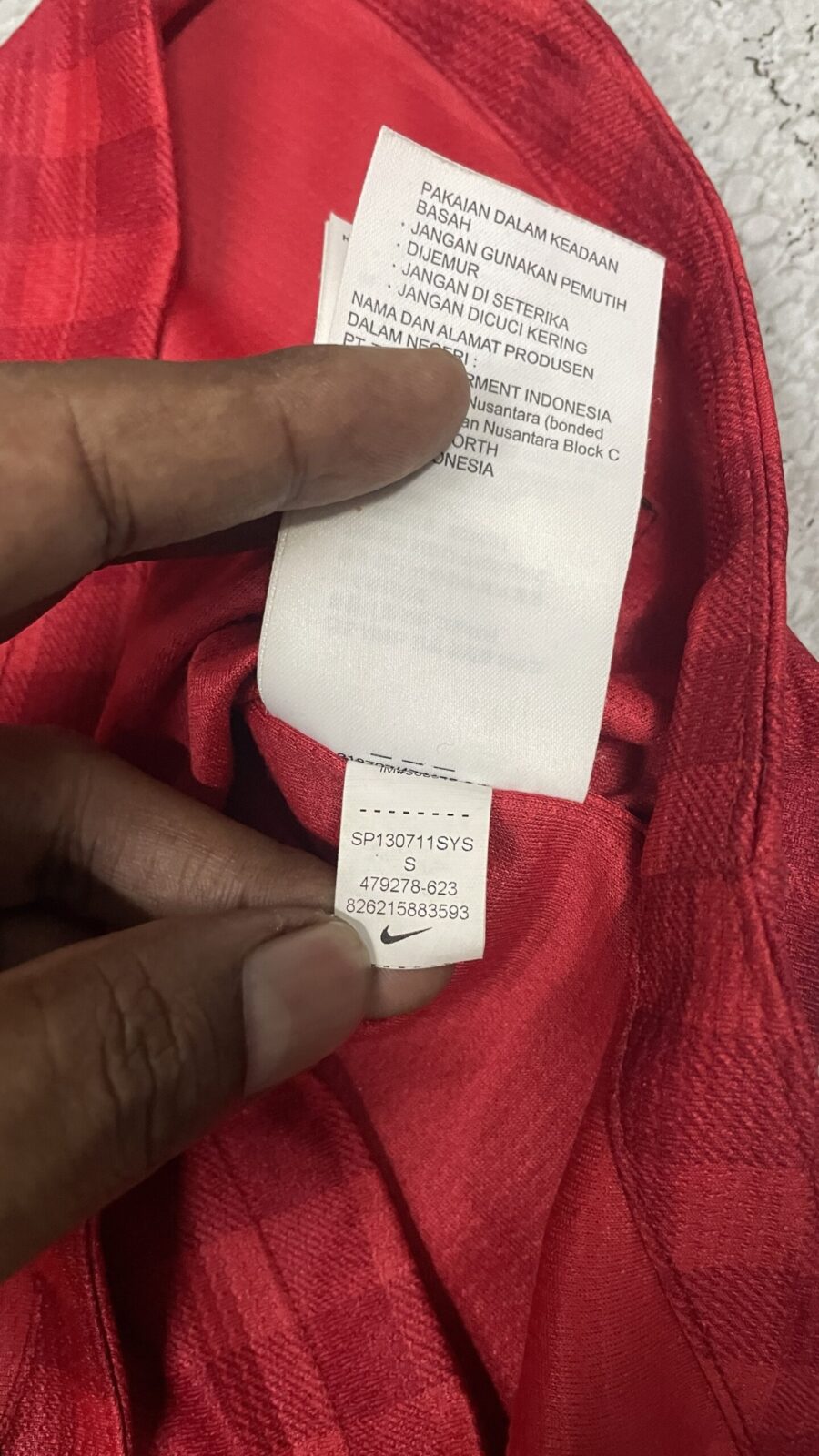 Nike Red Jersey back view
