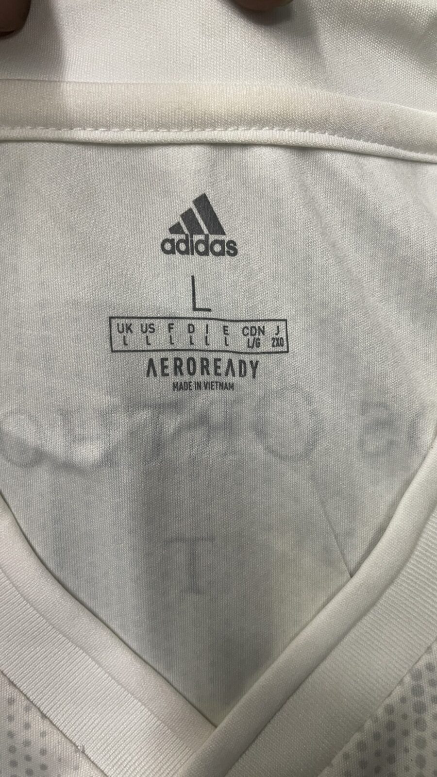 Adidas White Jersey back view