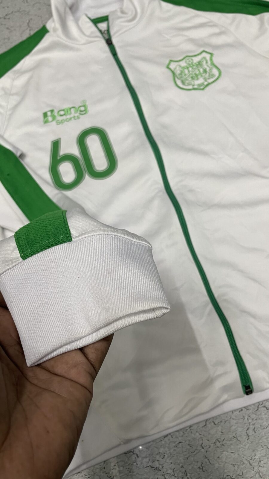 White Track Jacket back view