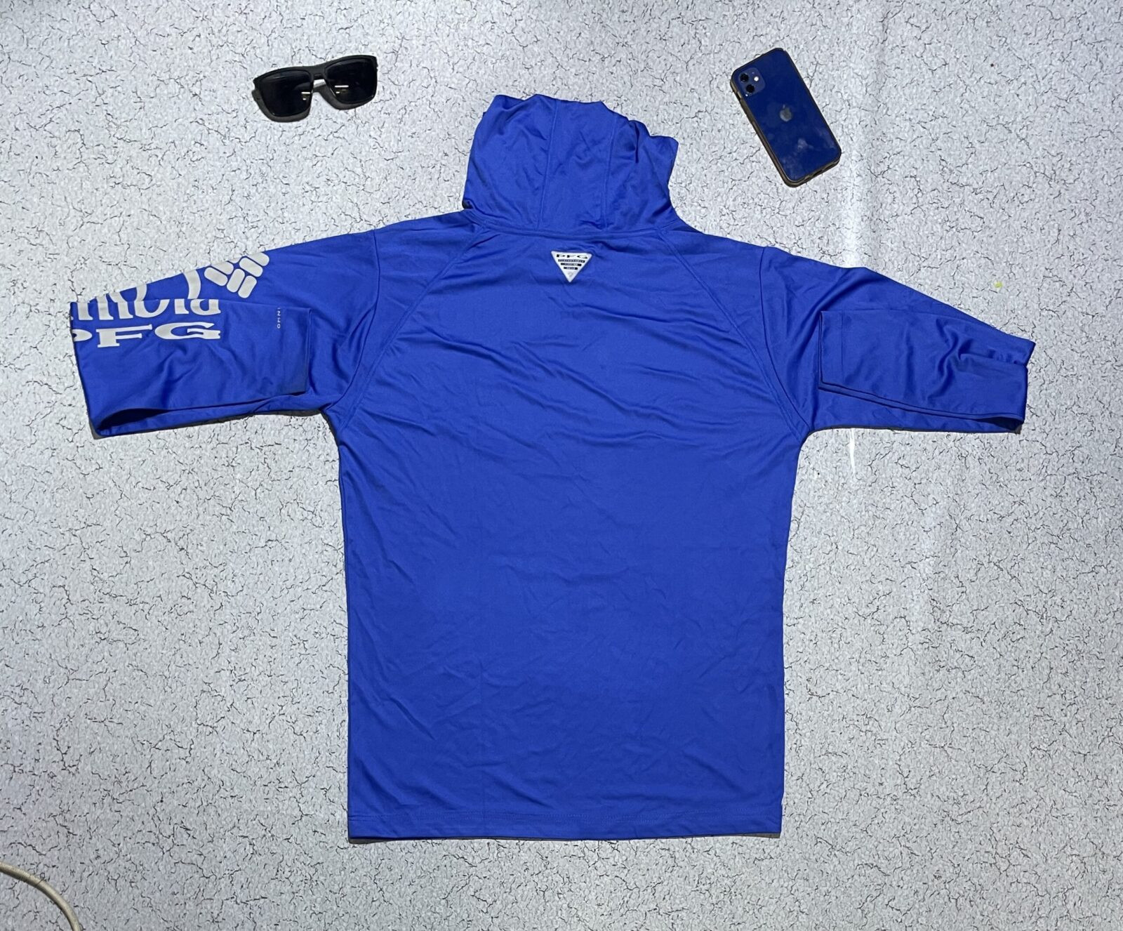 Columbia PFG Blue Hoodie back view