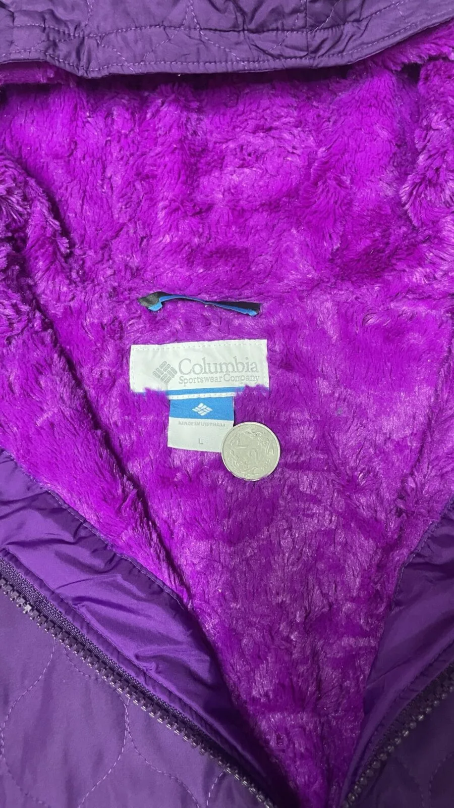 Columbia Purple Jacket back view