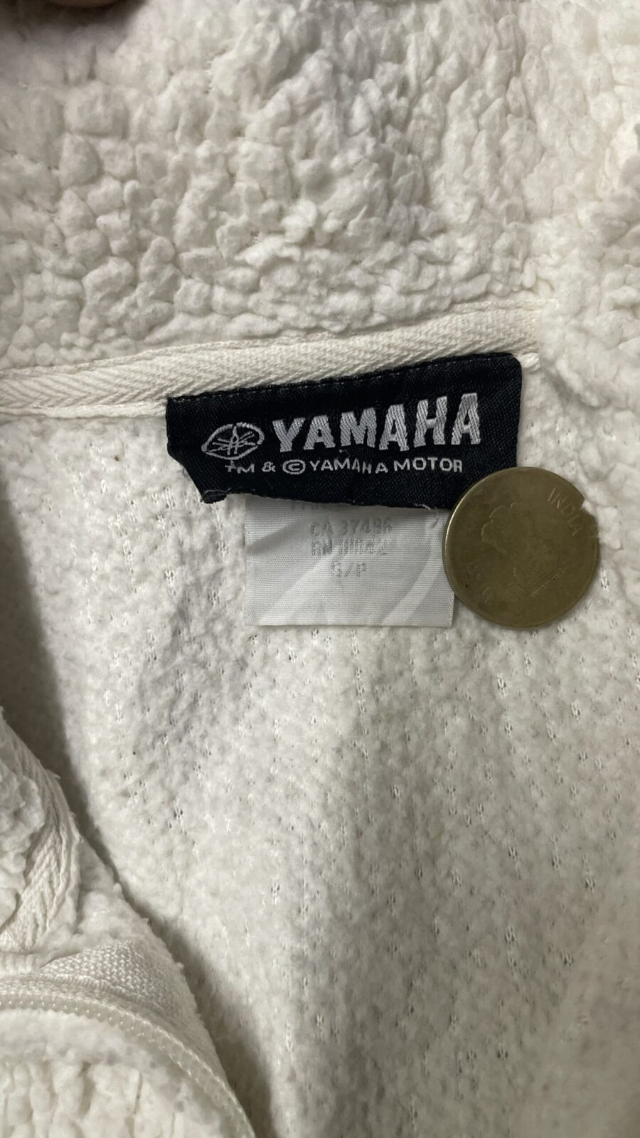 White Fleece Jacket detail view