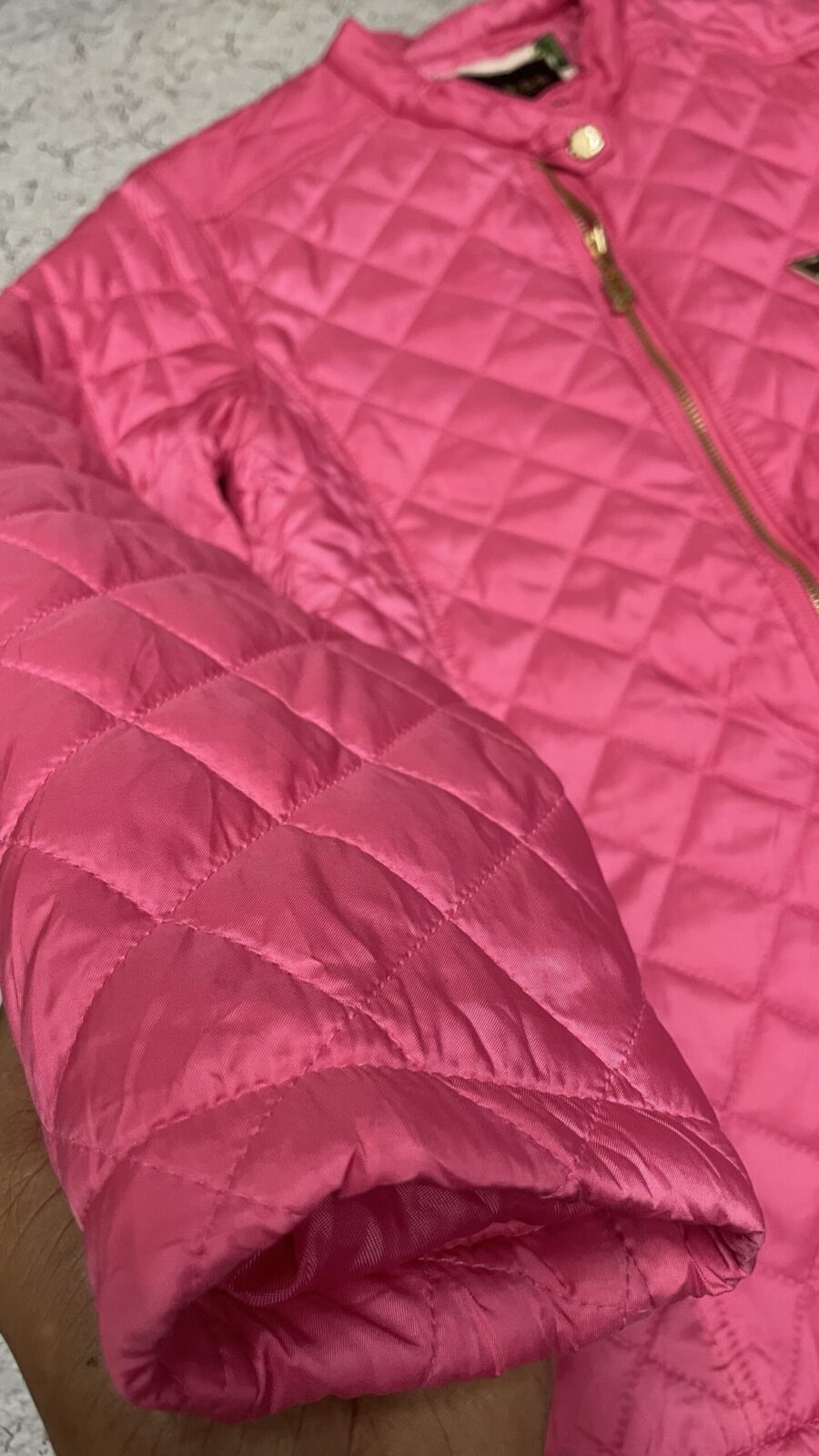 Pink Puffer Jacket back view