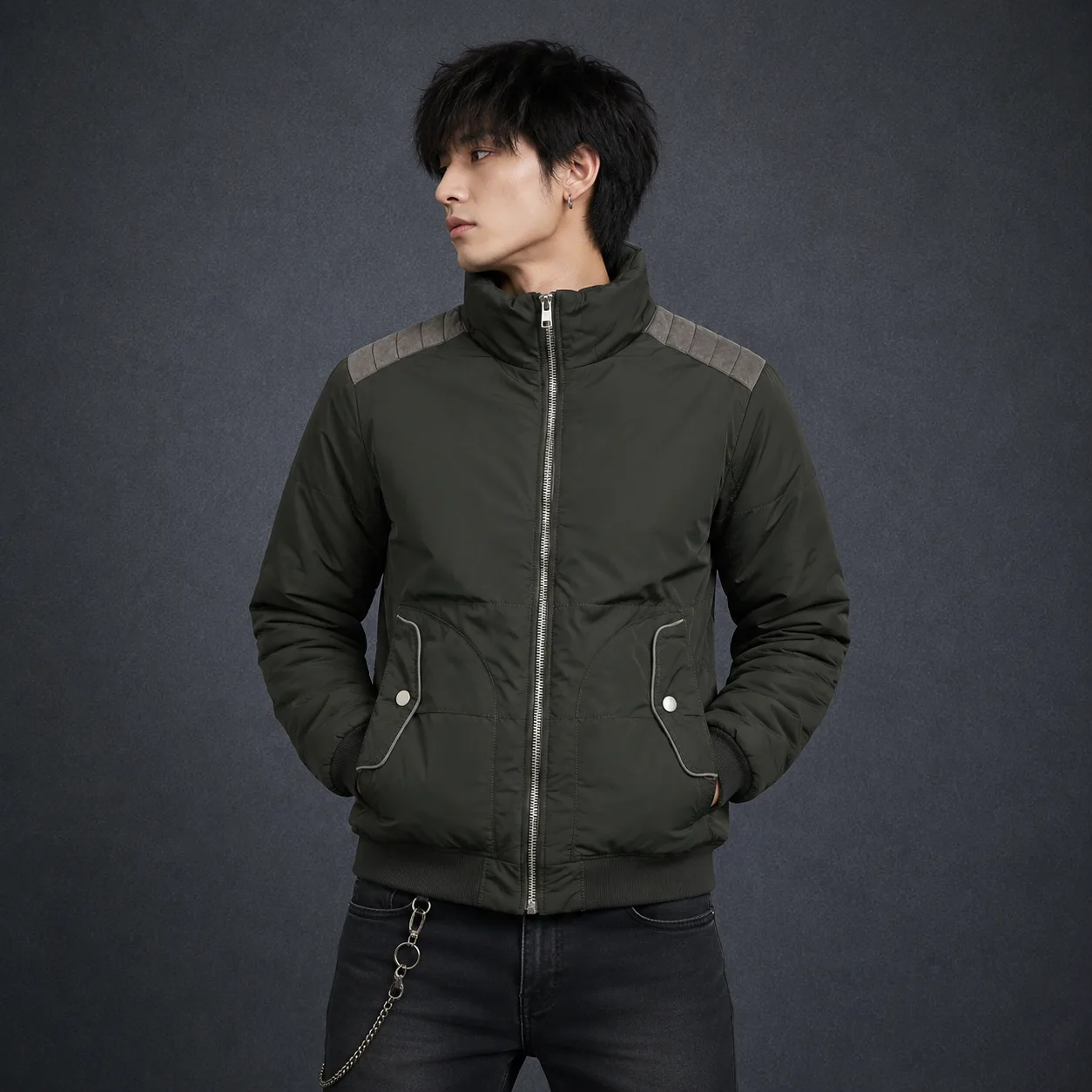 Zara Green Jacket front view