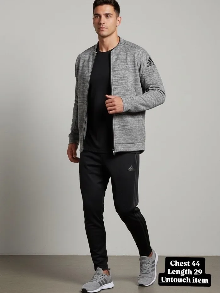 Adidas Grey Track Jacket front view