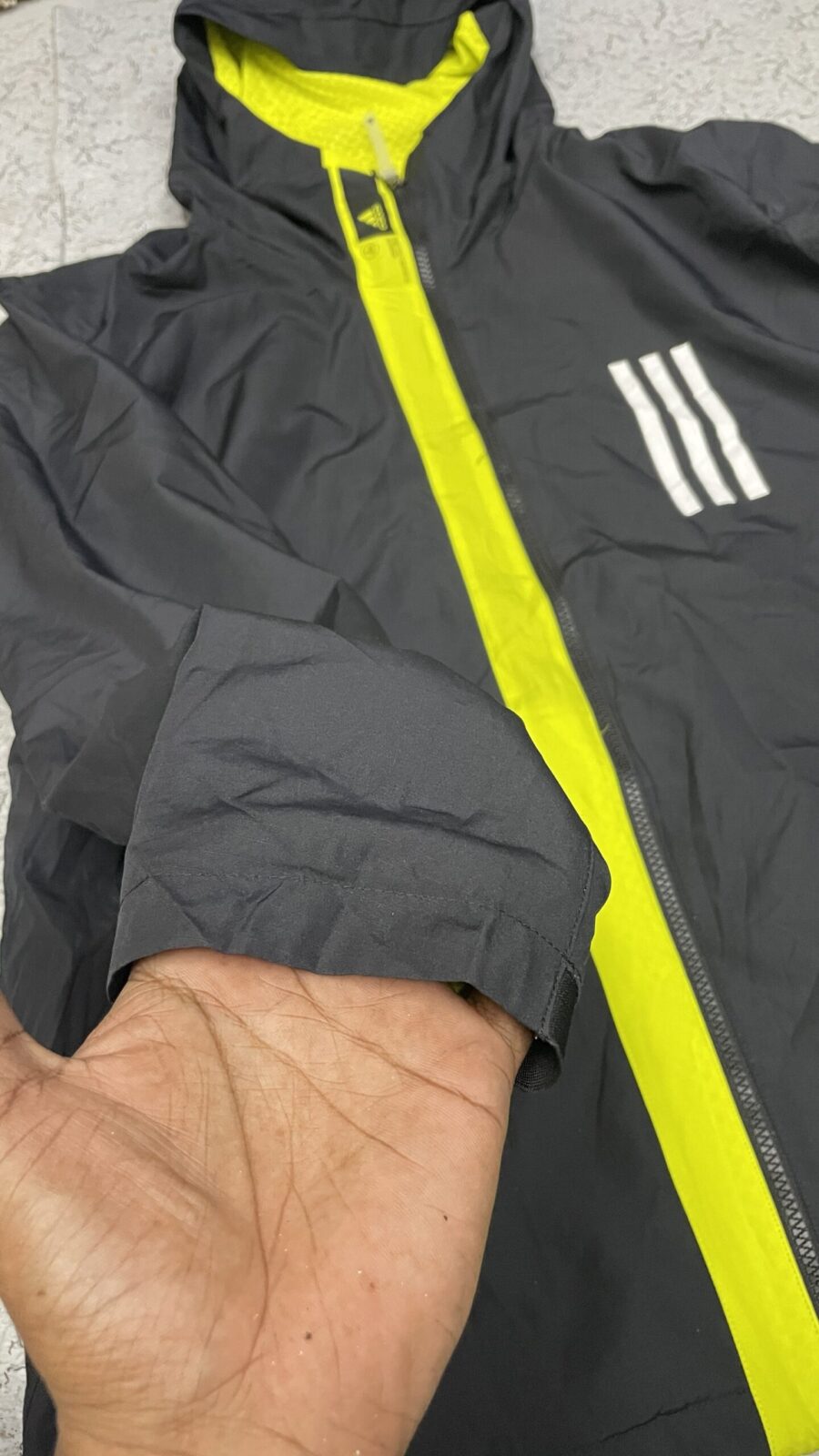 Adidas Black Windbreaker Jacket back view