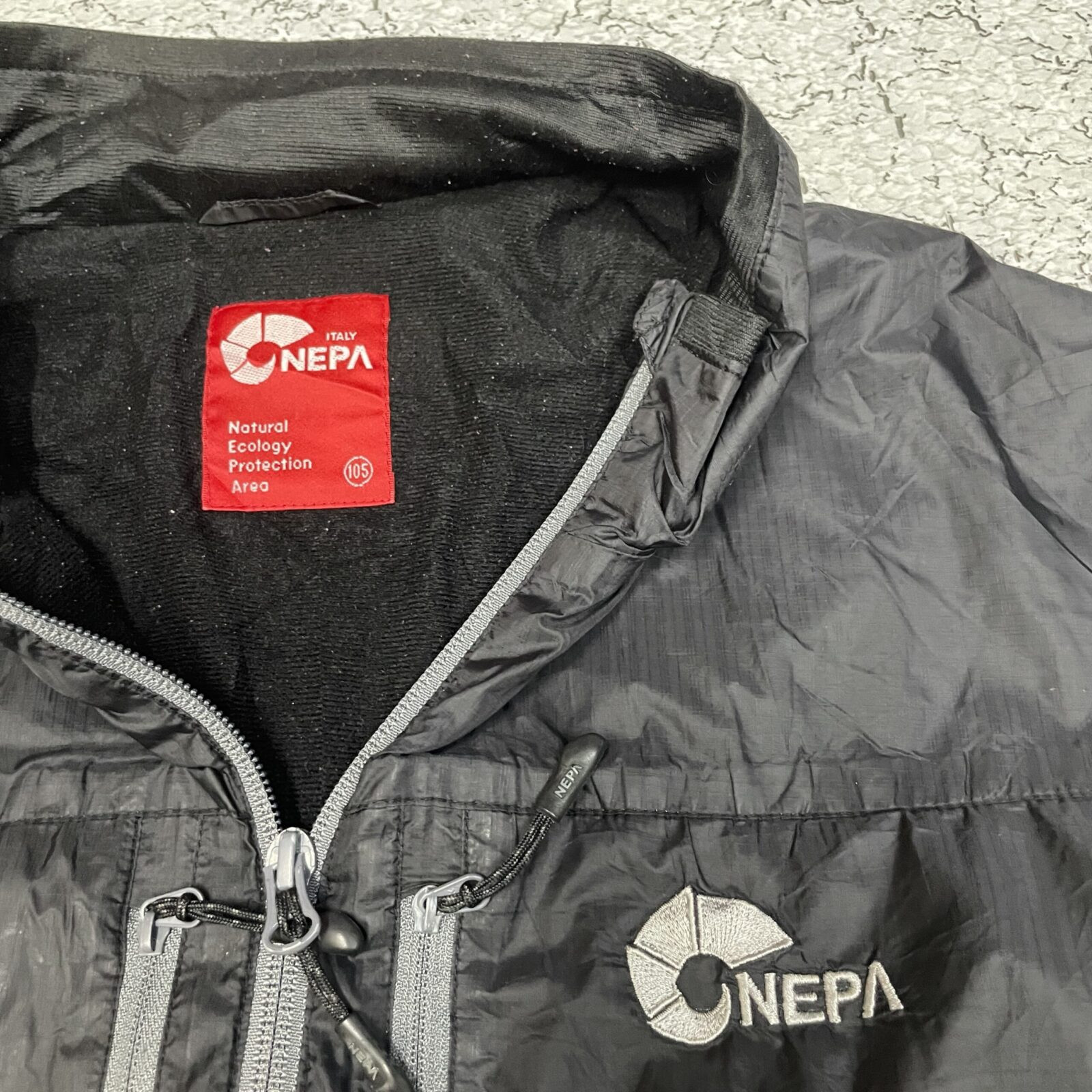 Nepa Black Windbreaker Jacket back view