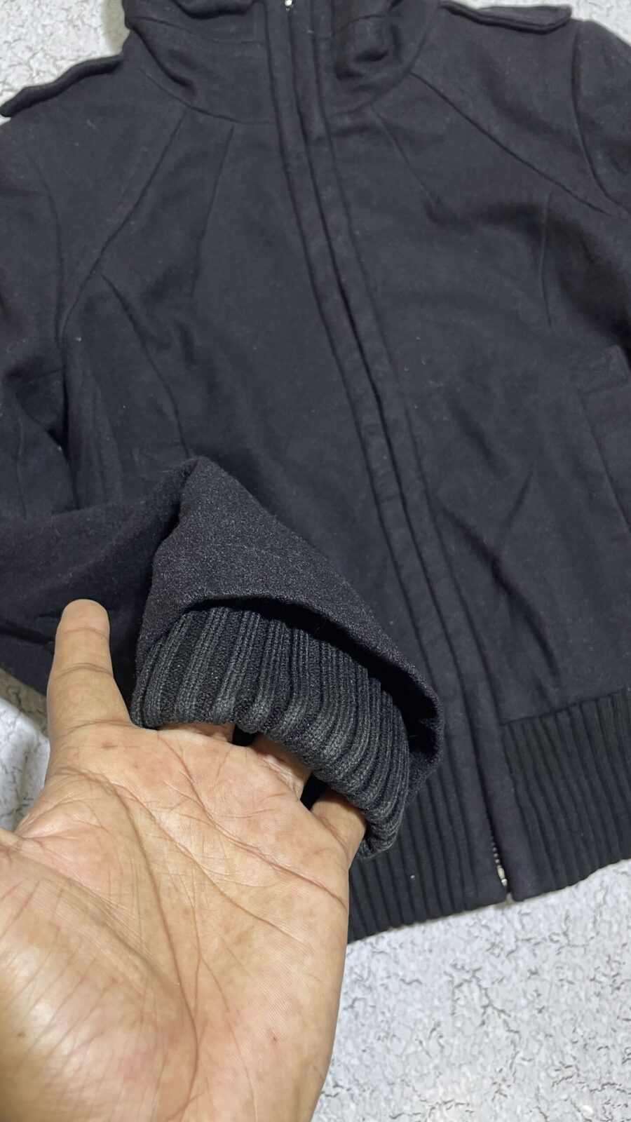 Zara Black Jacket detail view