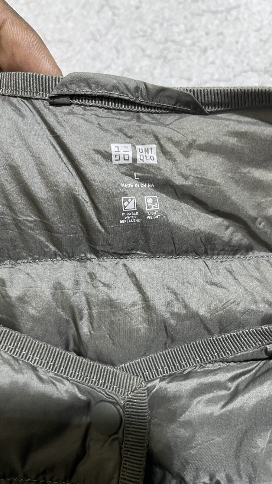 Uniqlo Grey Puffer Jacket back view