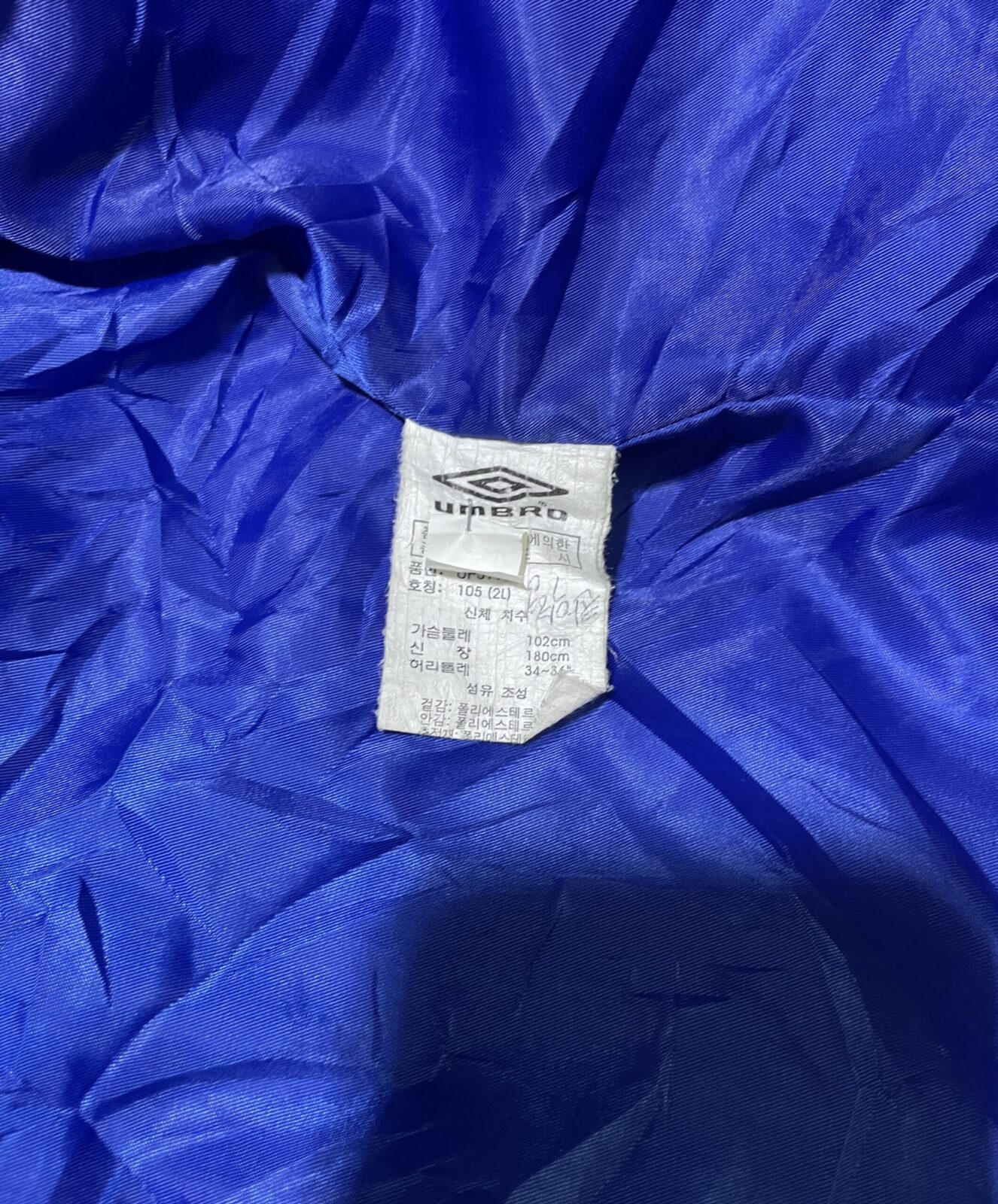 Umbro Blue Jacket back view