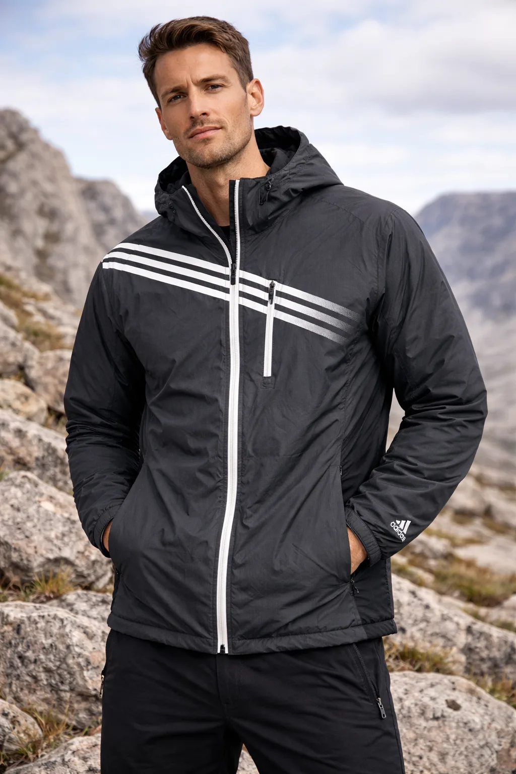 Adidas Grey Track Jacket front view