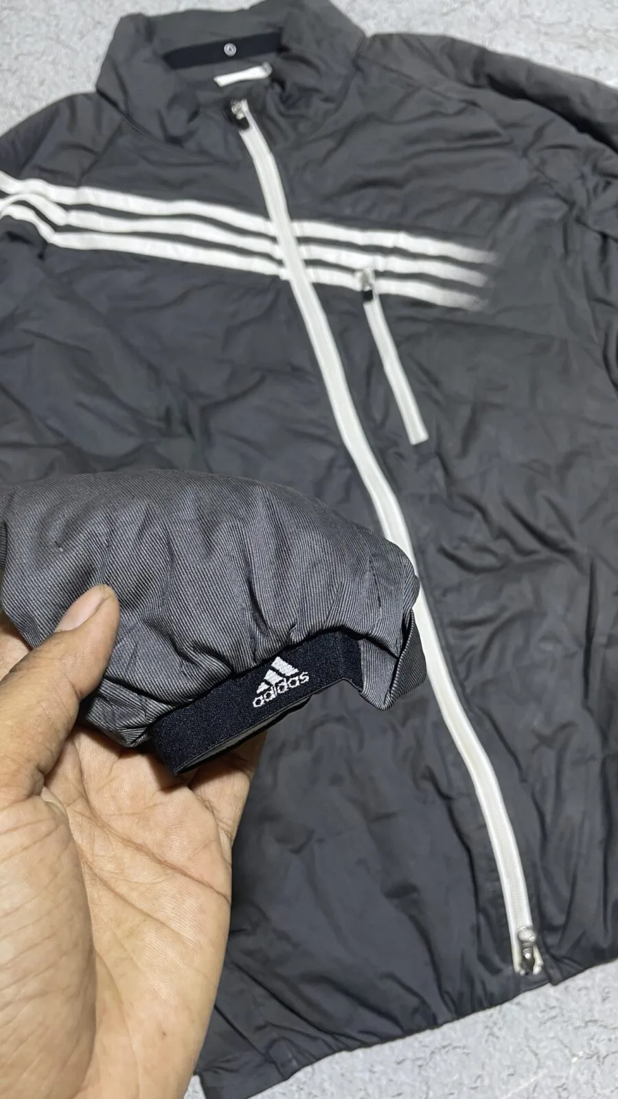 Adidas Grey Track Jacket back view