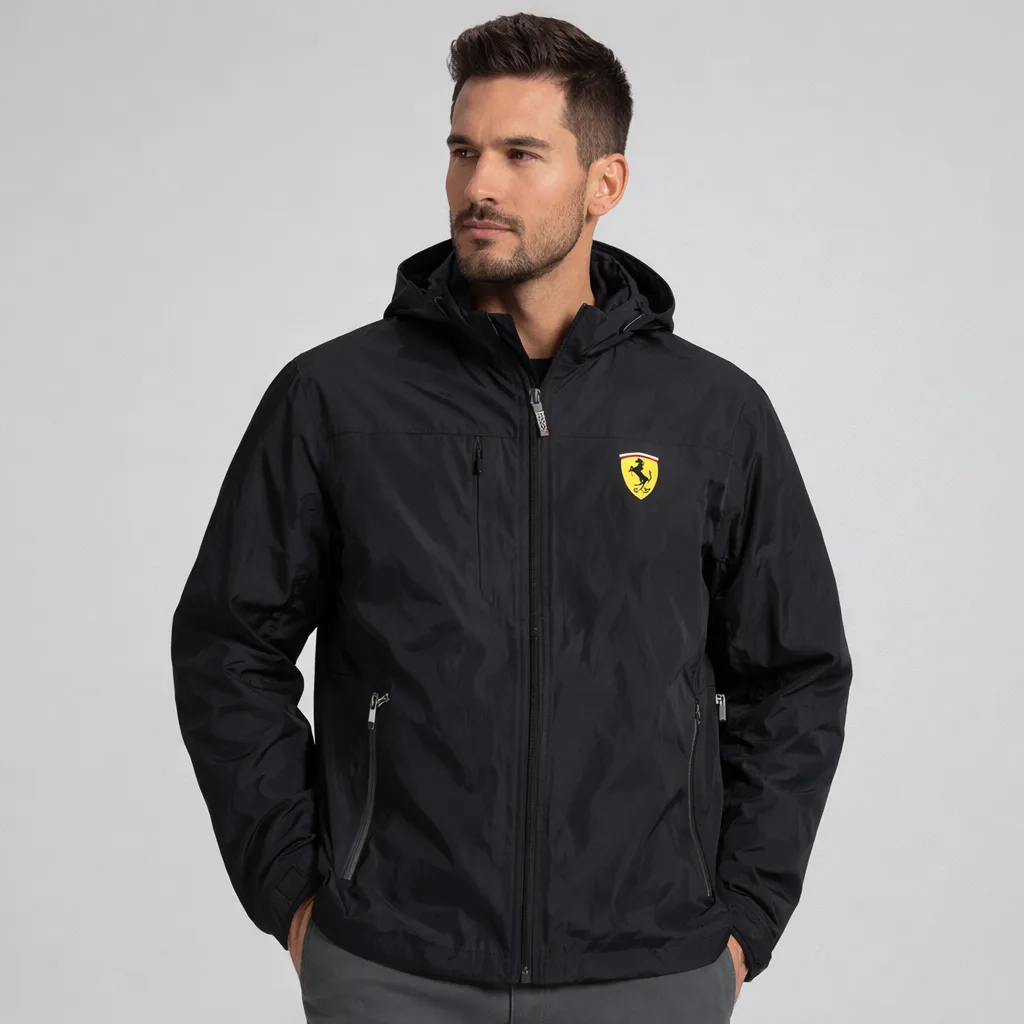 Black Windbreaker Jacket front view