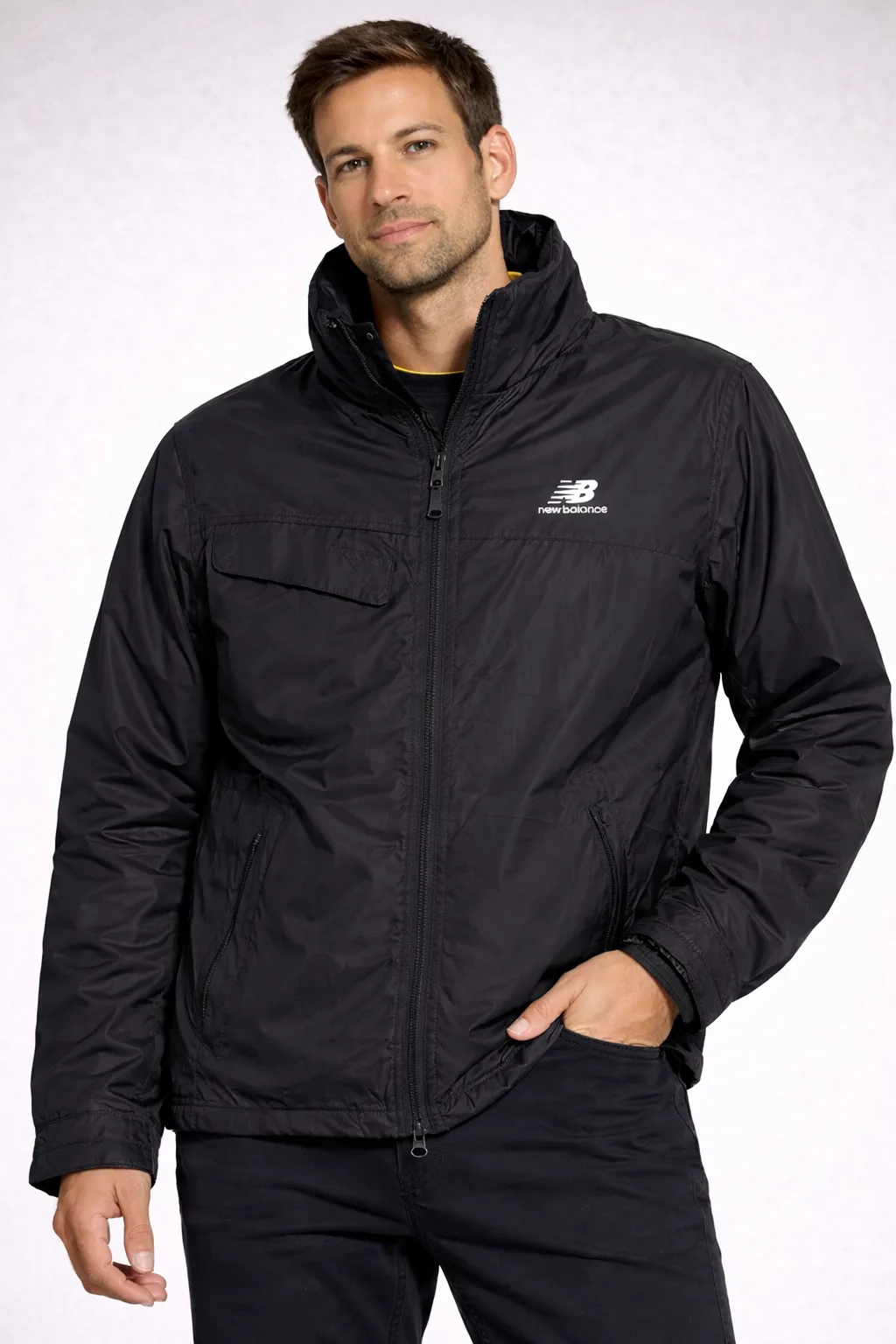 New Balance Black Windbreaker Jacket front view