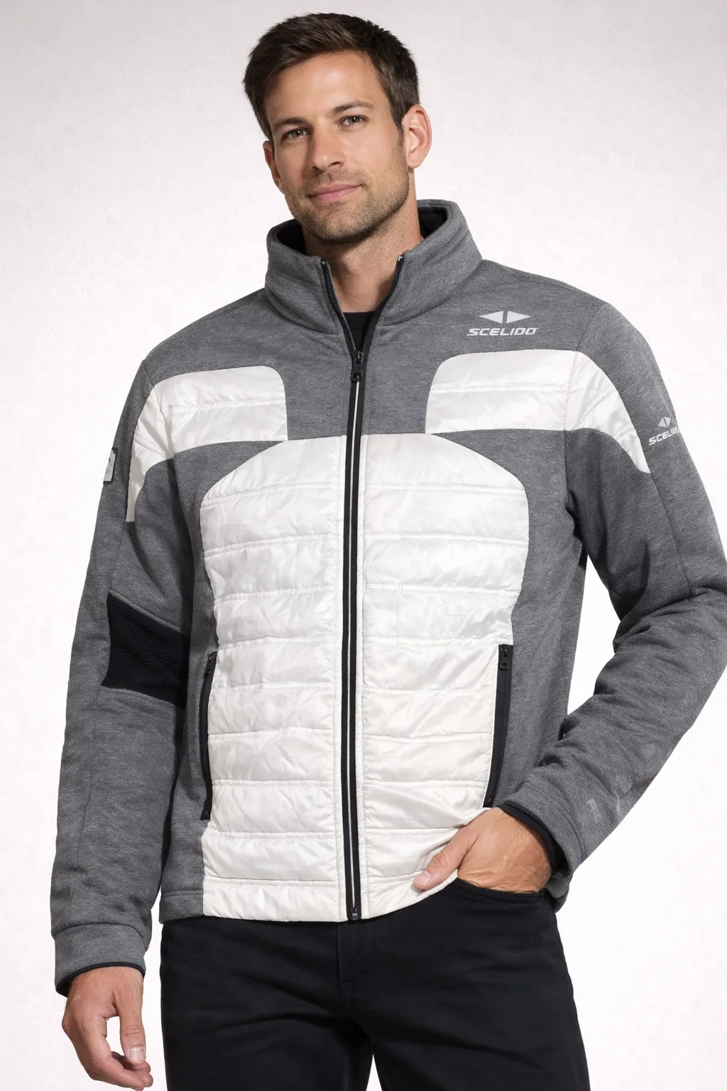 White Puffer Jacket front view