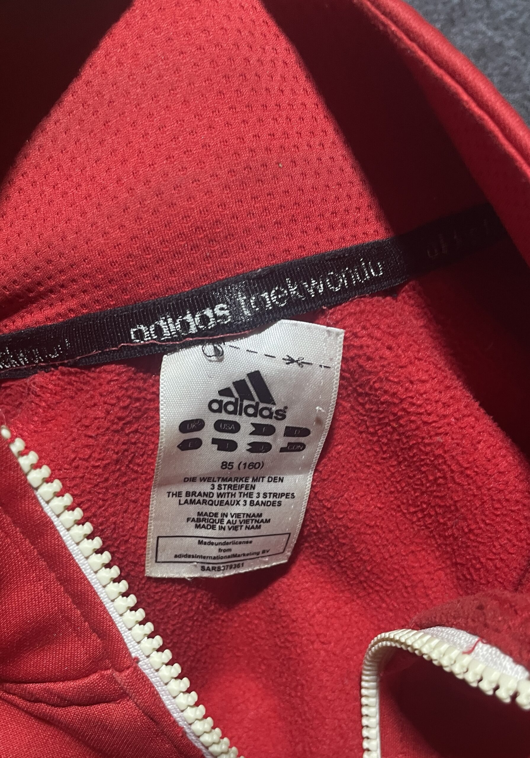 Adidas Red Track Jacket back view
