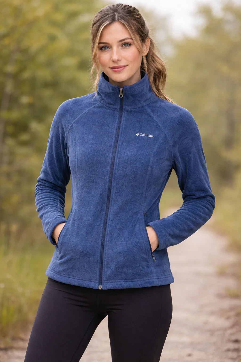 Columbia Blue Fleece Jacket front view