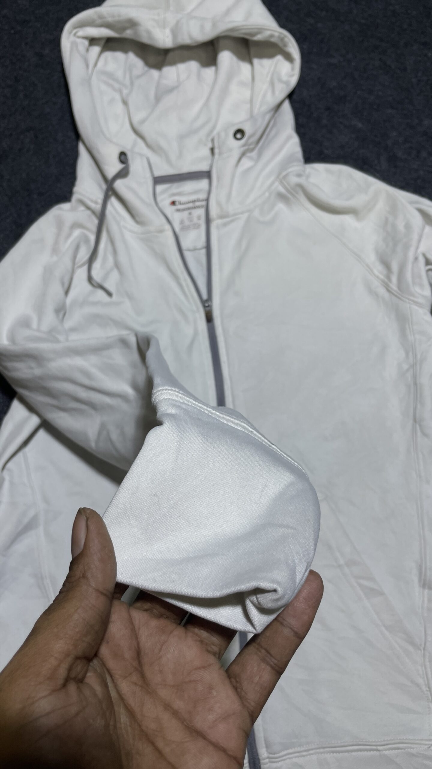 Champion White Hoodie back view
