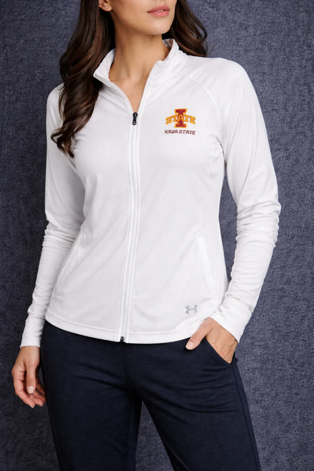 Under Armour White Jacket front view