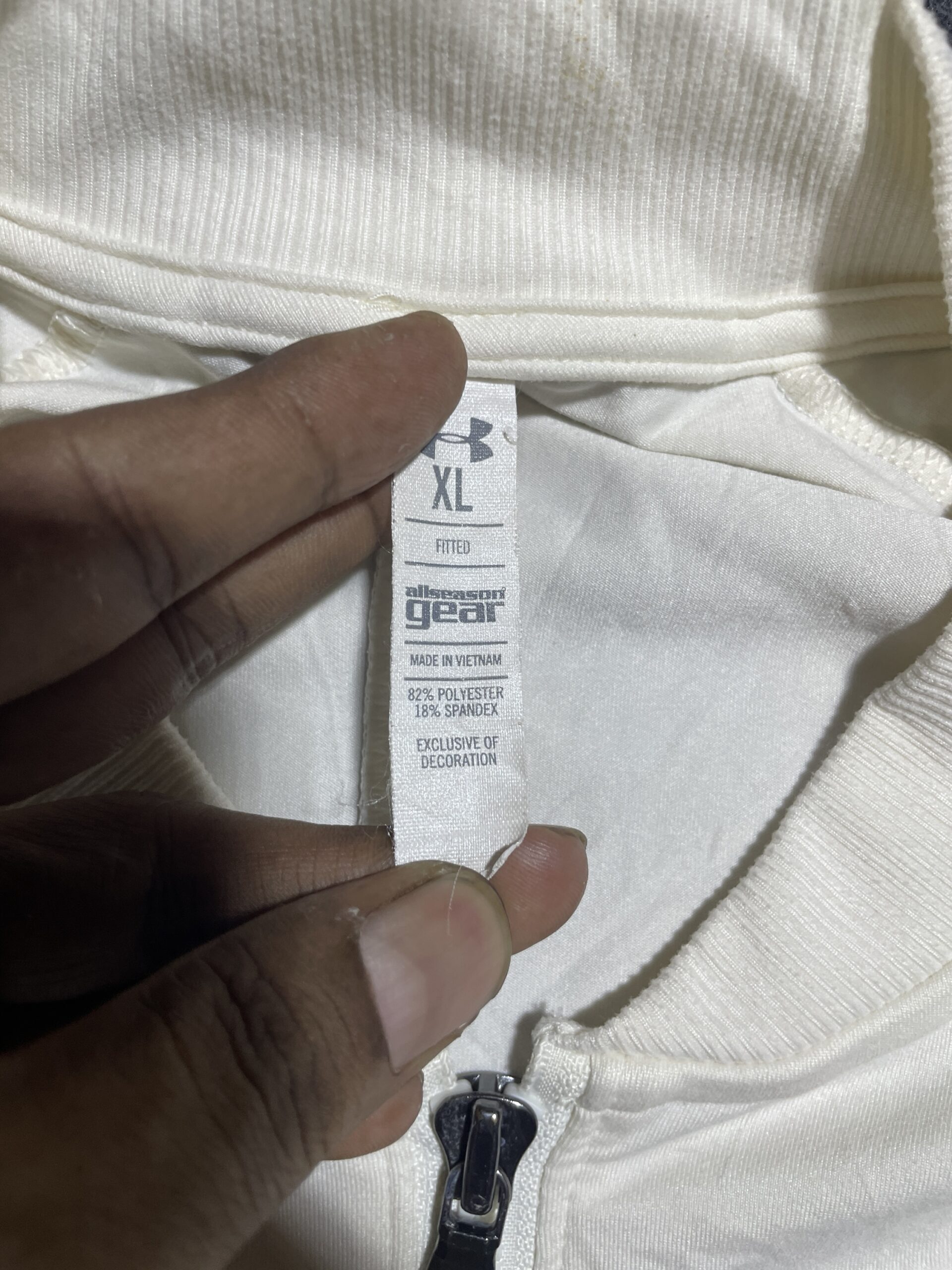 Under Armour White Jacket back view