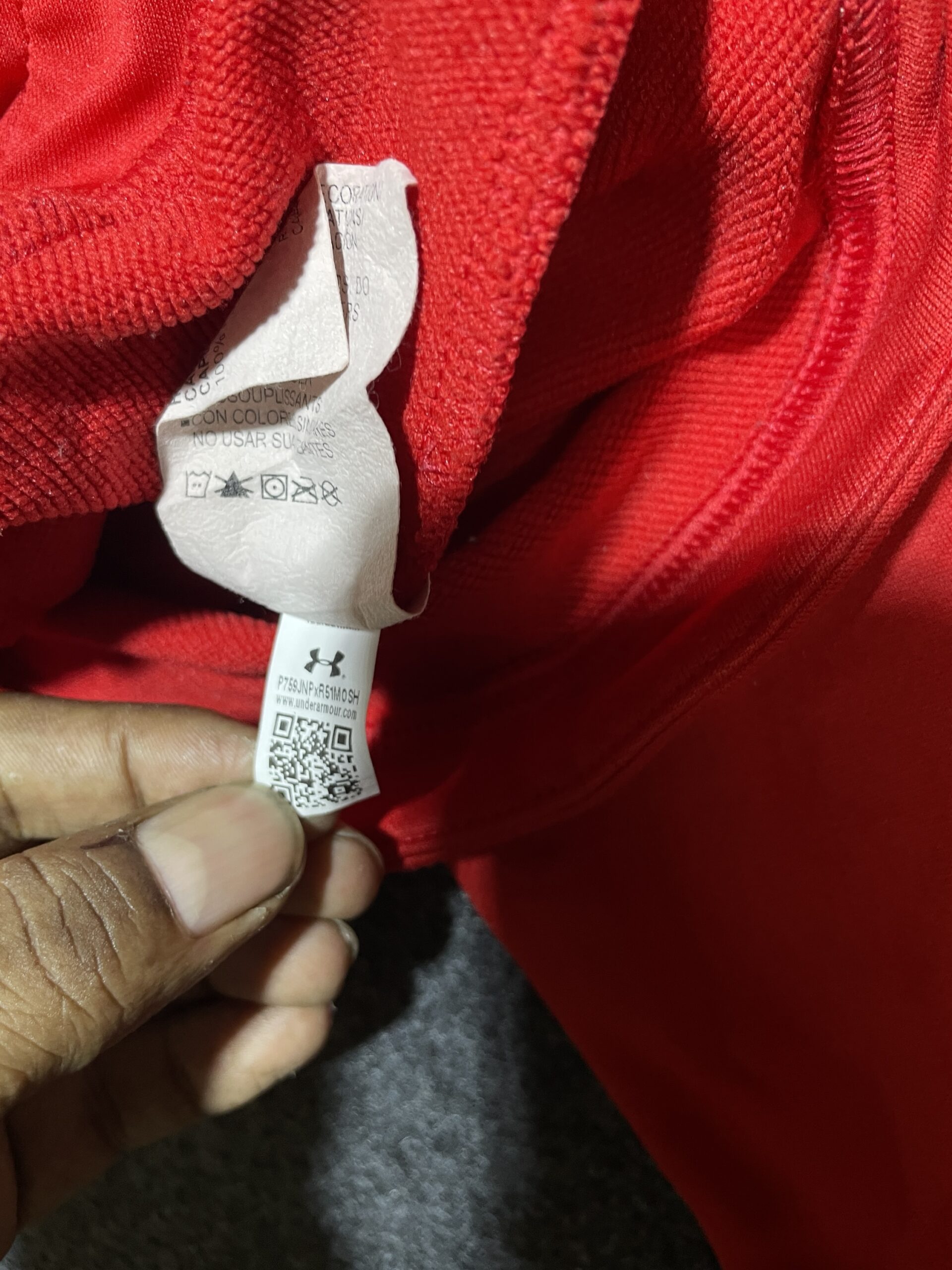Under Armour Red Hoodie back view