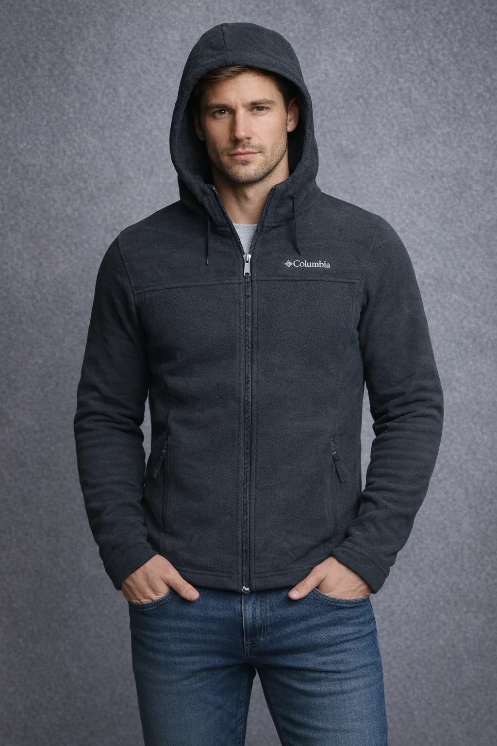 Columbia Black Fleece Jacket front view