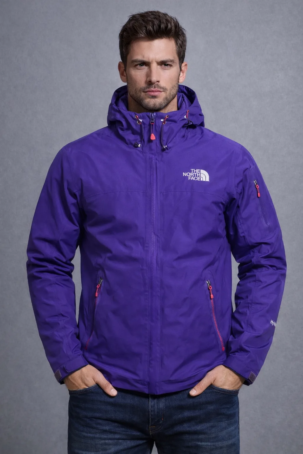 The North Face HyVent Purple Jacket front view