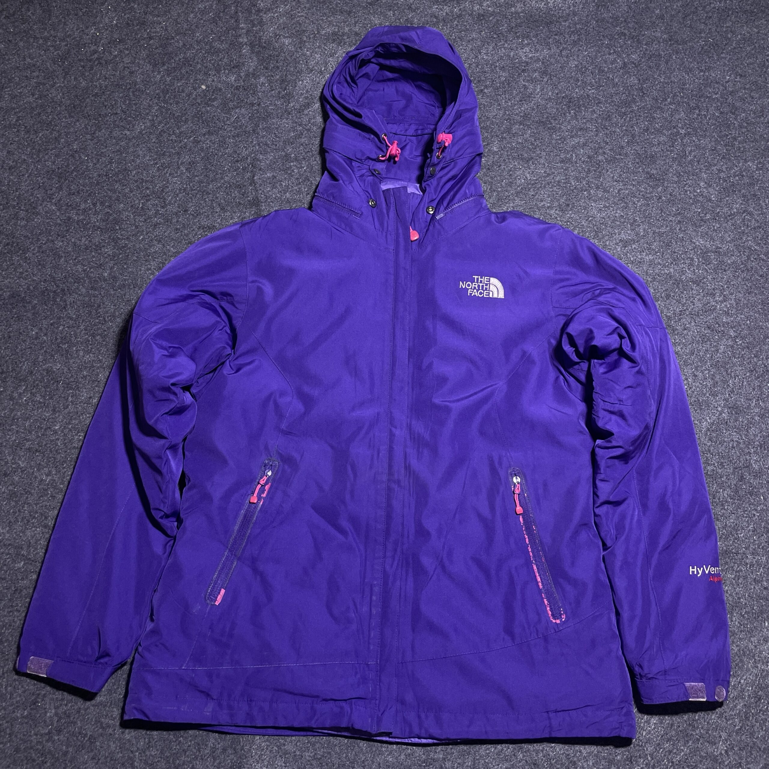 The North Face HyVent Purple Jacket detail view