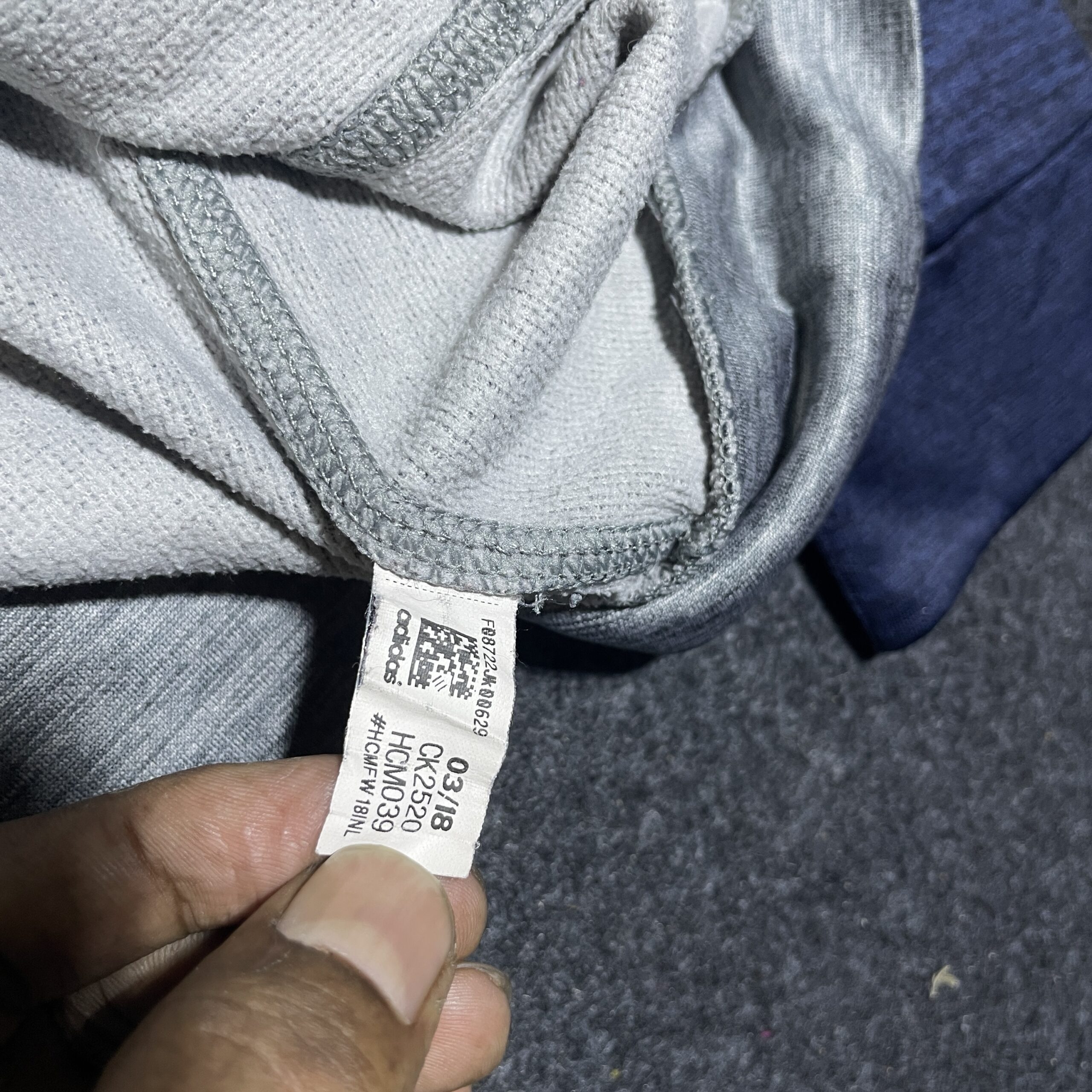 Adidas Grey Hoodie back view