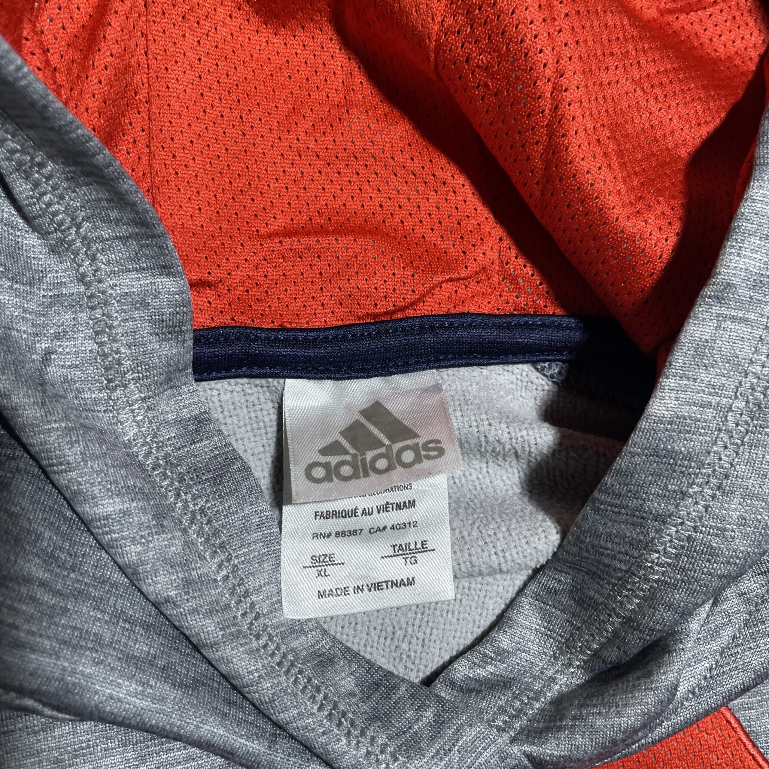 Adidas Grey Hoodie detail view