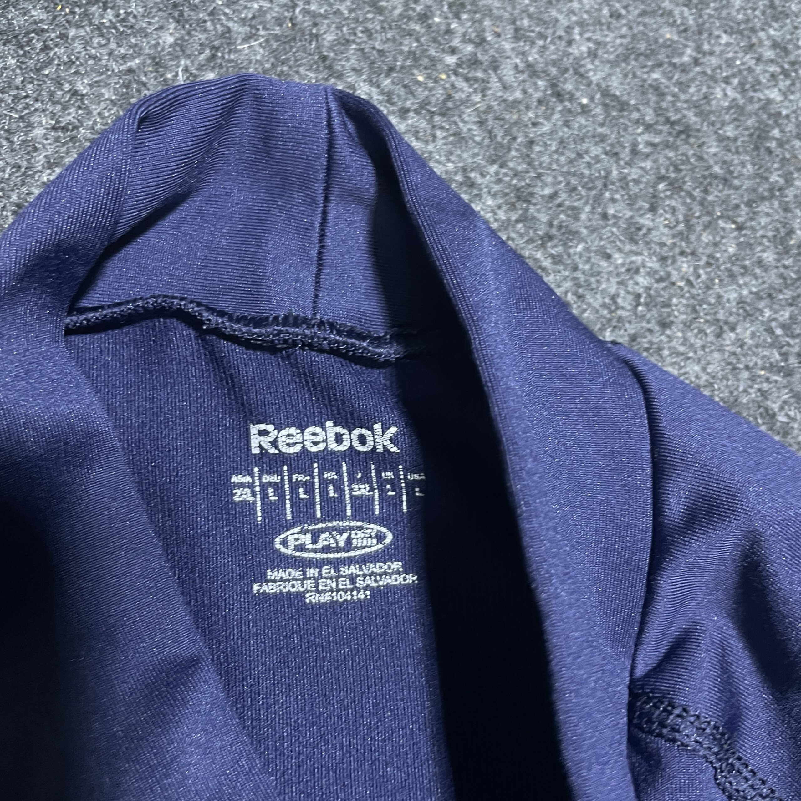 Reebok Navy simple back view