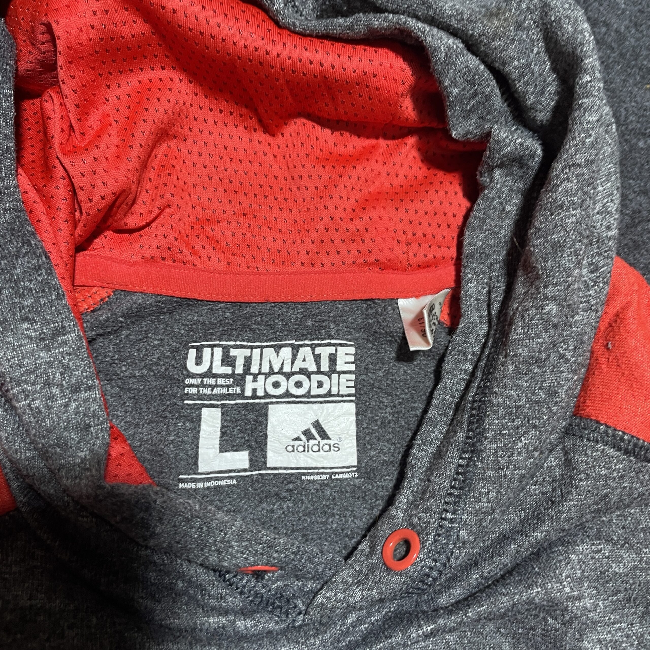 Adidas Grey Hoodie back view