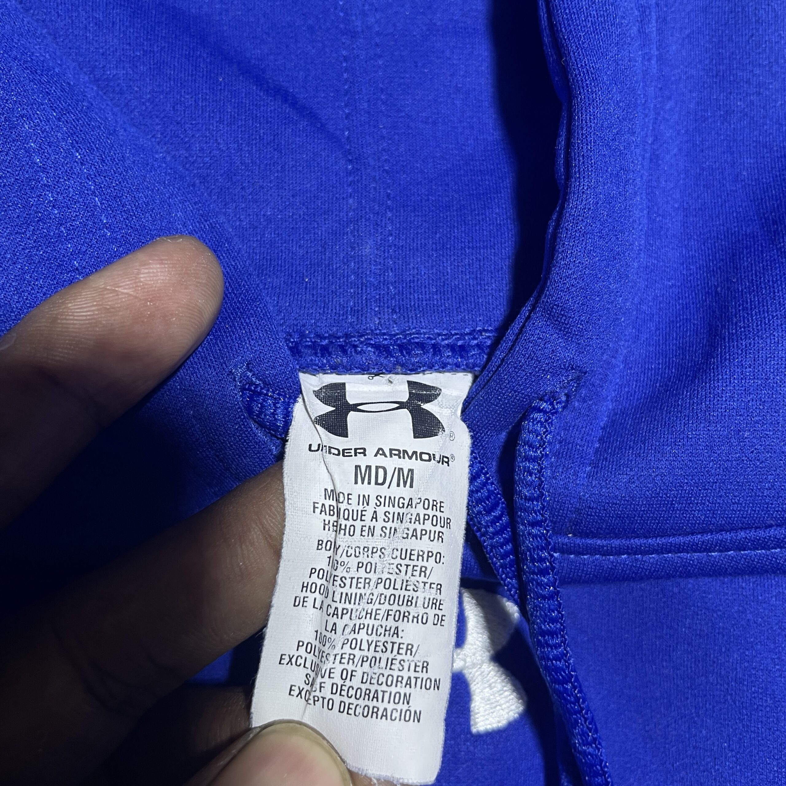 Under Armour Blue Hoodie back view
