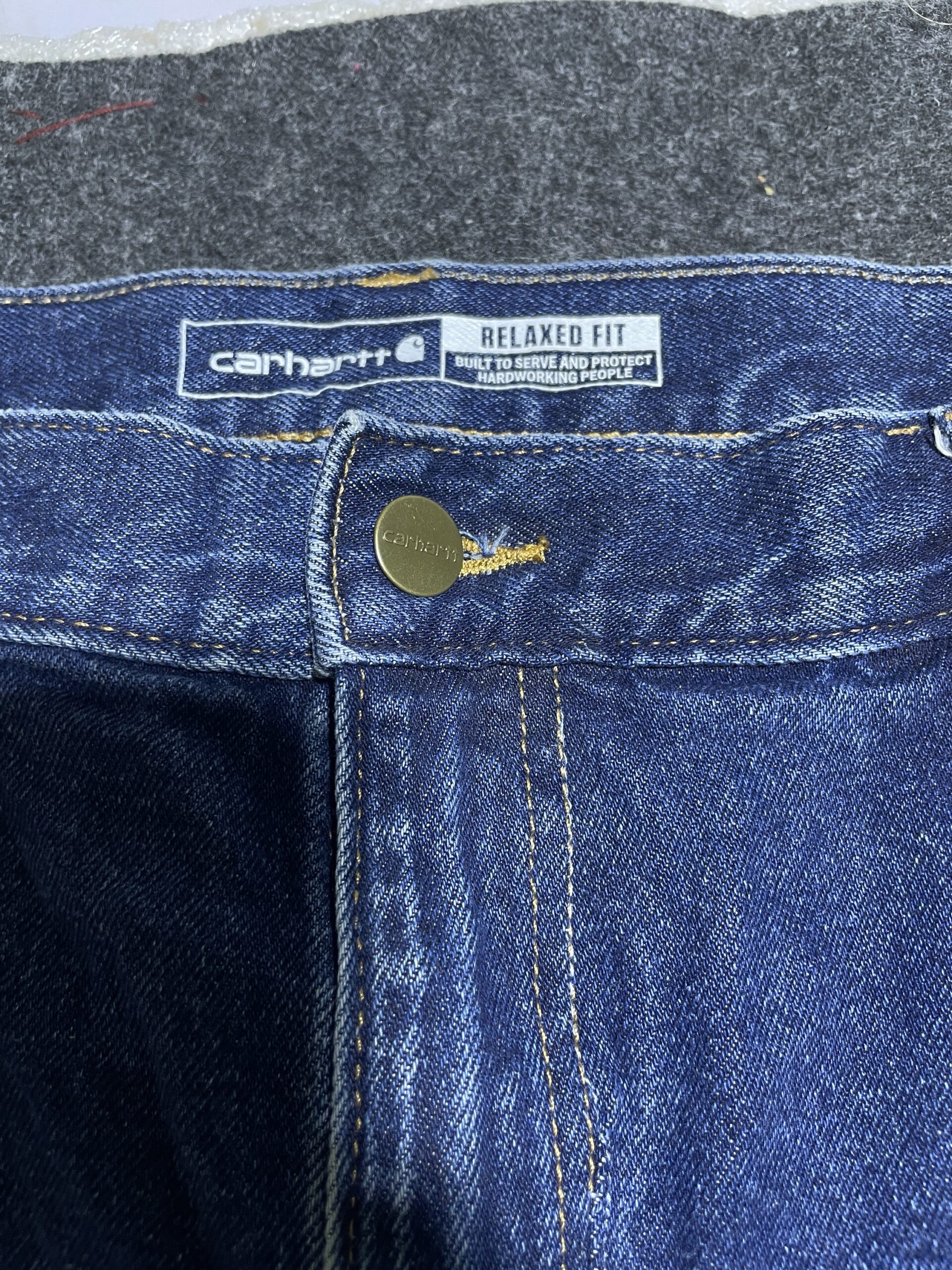 Carhartt Blue Denim Jeans detail view