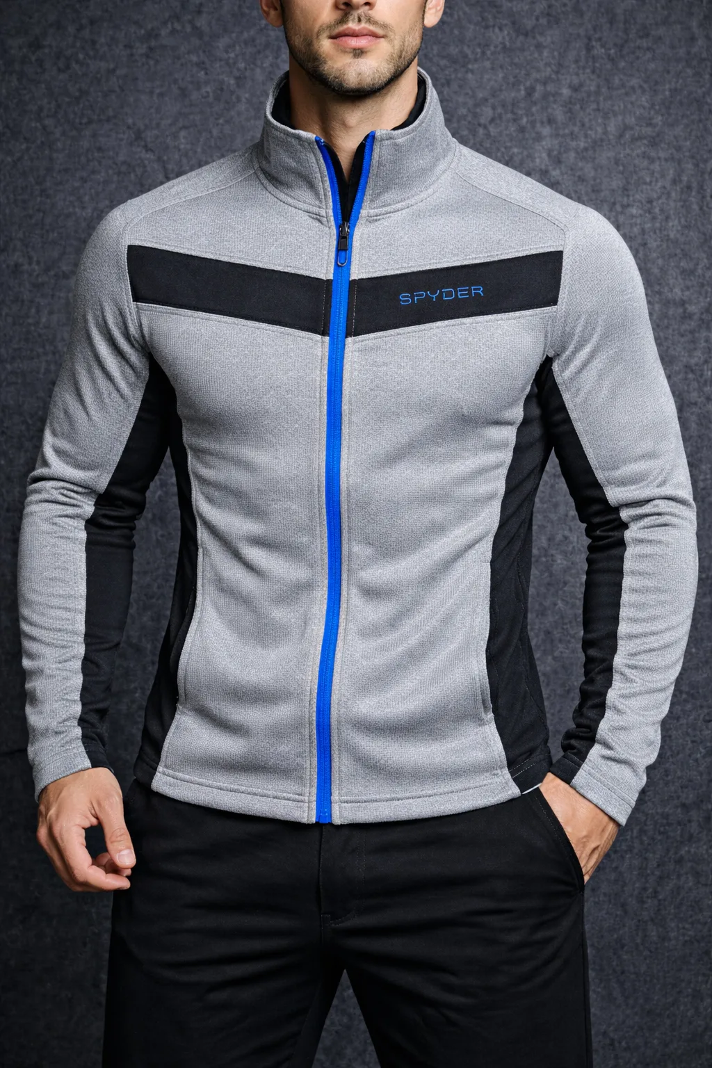 Black Track Jacket front view