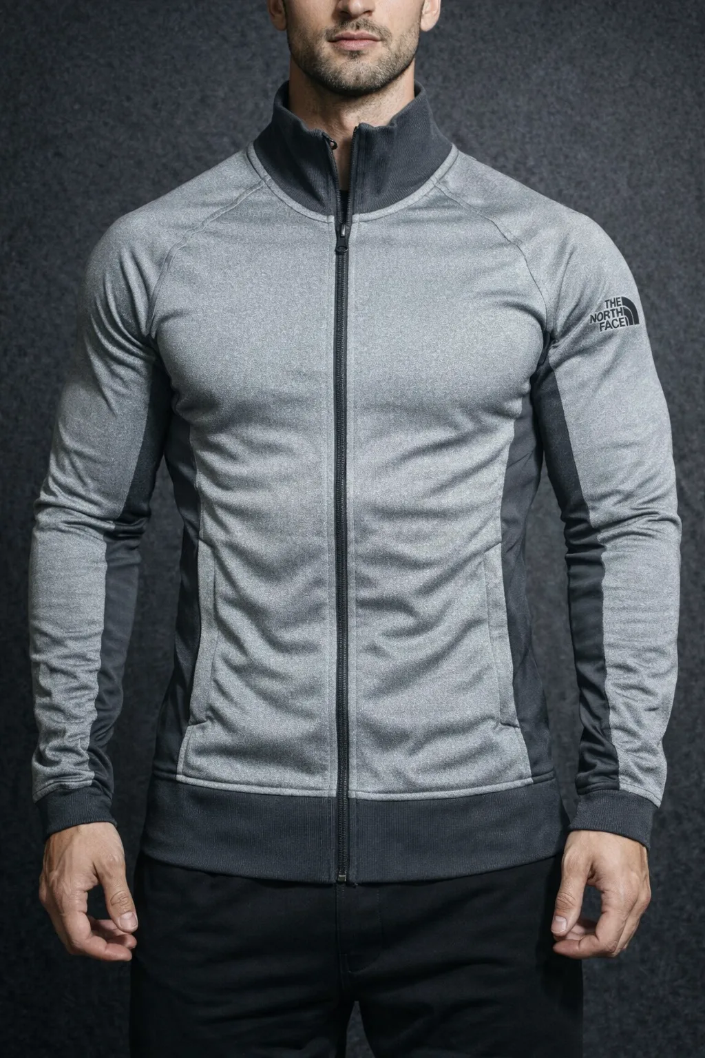 The North Face Black Track Jacket front view