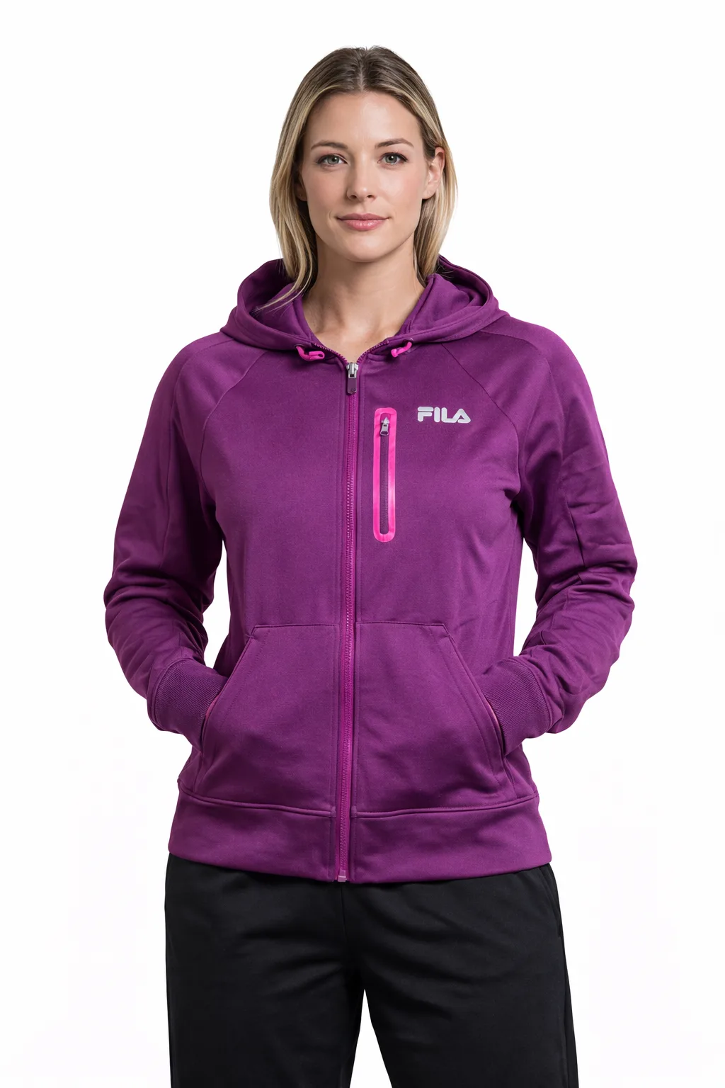 FILA Purple Hoodie front view